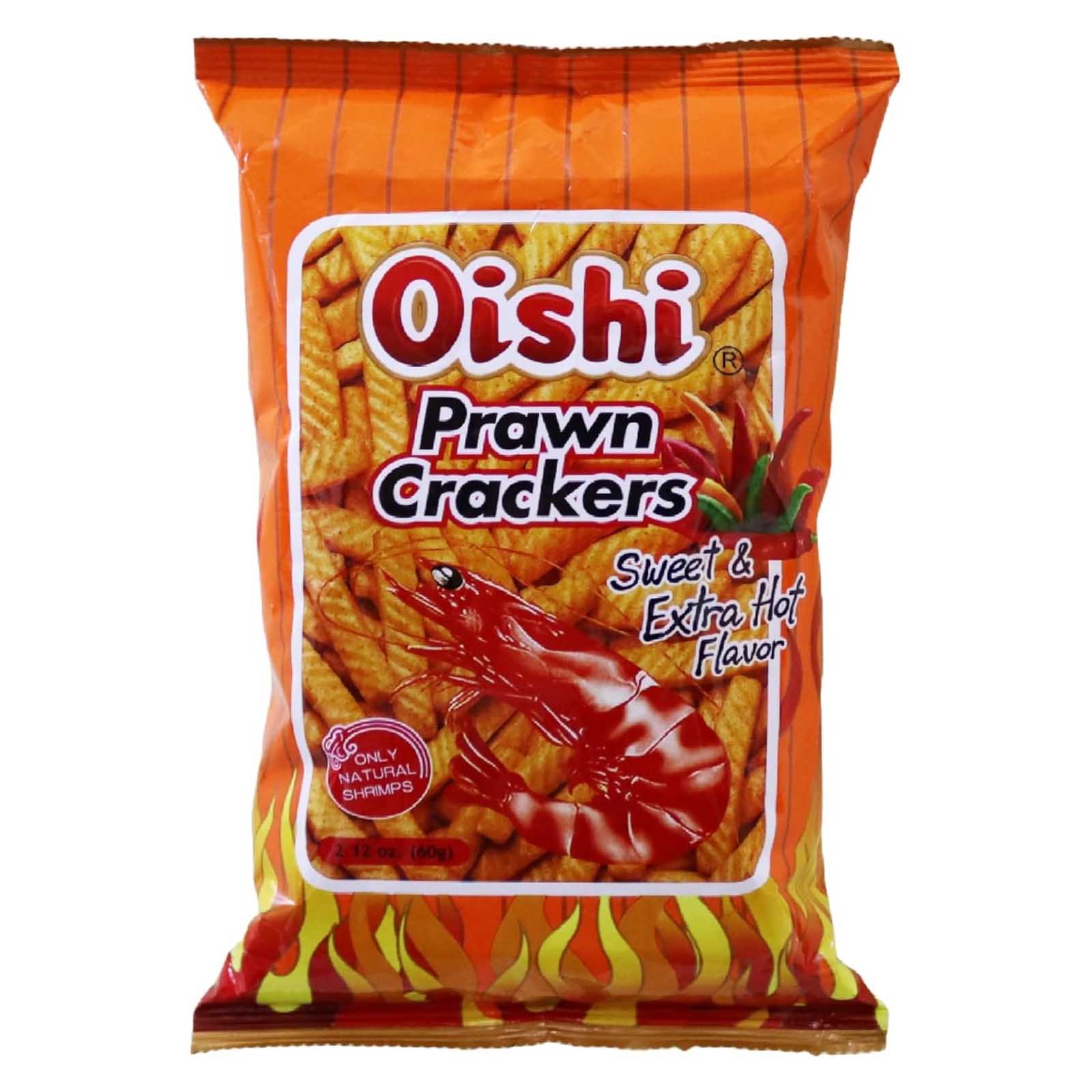 CRACKERS PRAWN SWEET & EXTRA HOT OISHI ( 60 GM )