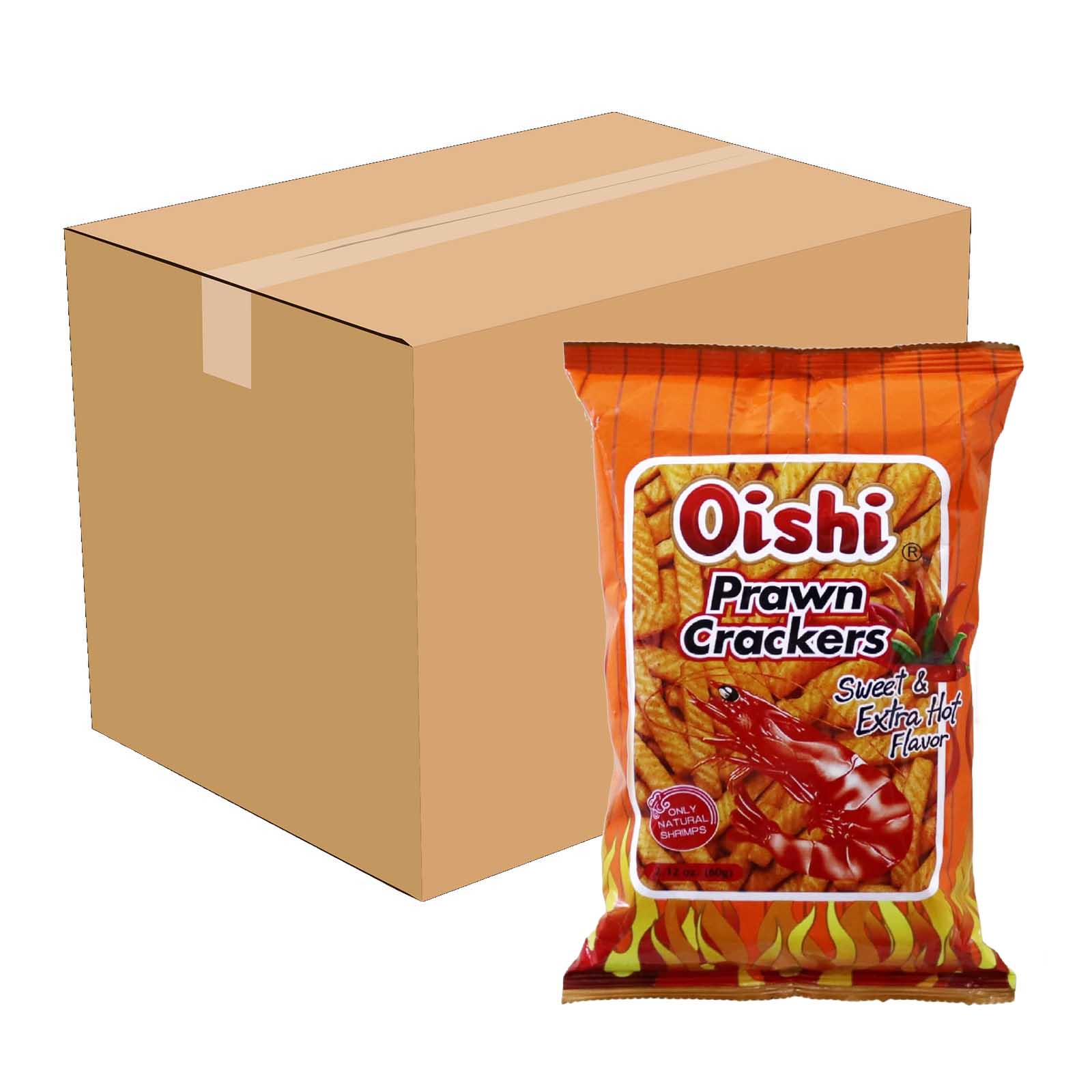 CRACKERS PRAWN SWEET & EXTRA HOT OISHI ( 50 X 60 GM )