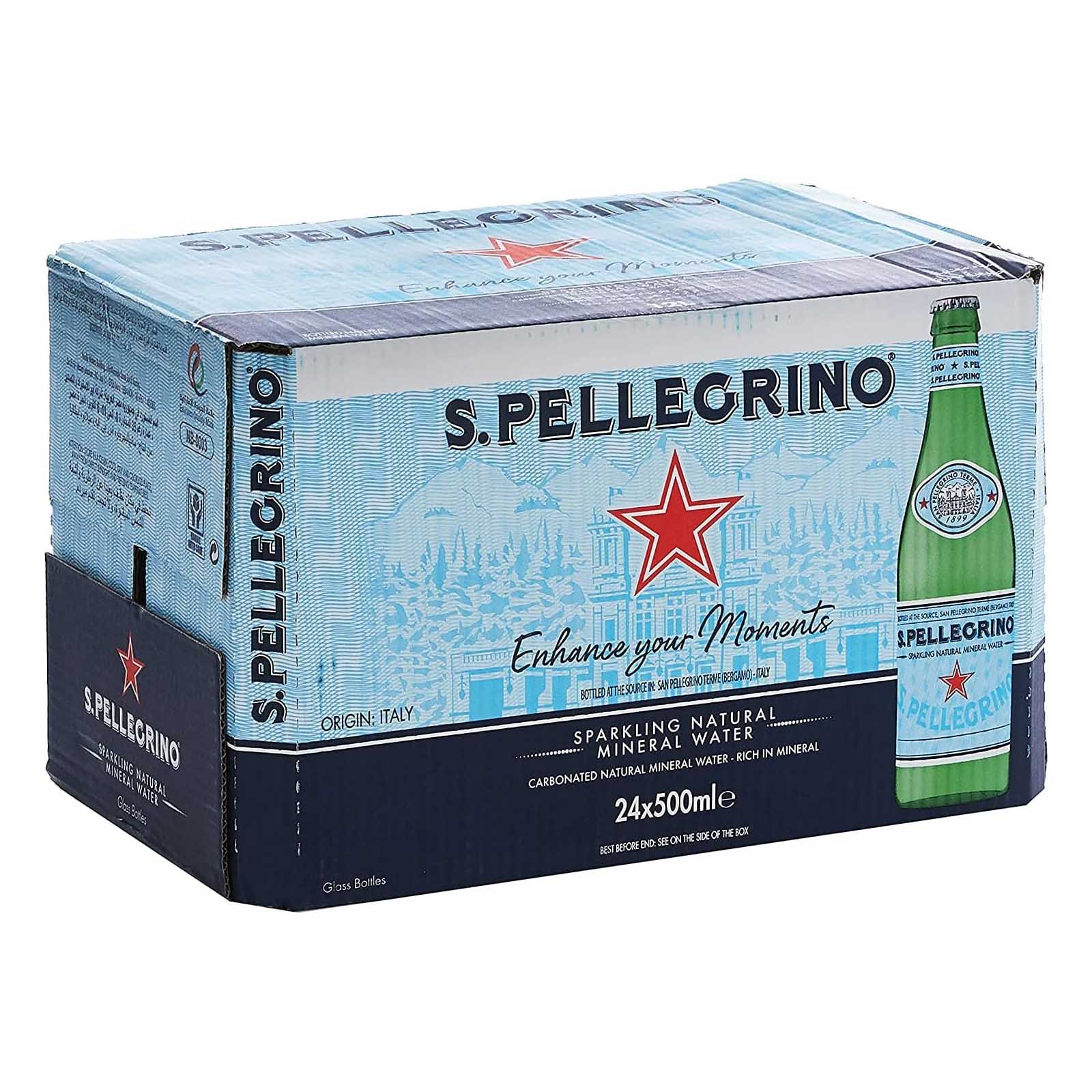 WATER SPARKLING GLASS BOTTLE SAN PELLEGRINO ( 24 X 500 ML )