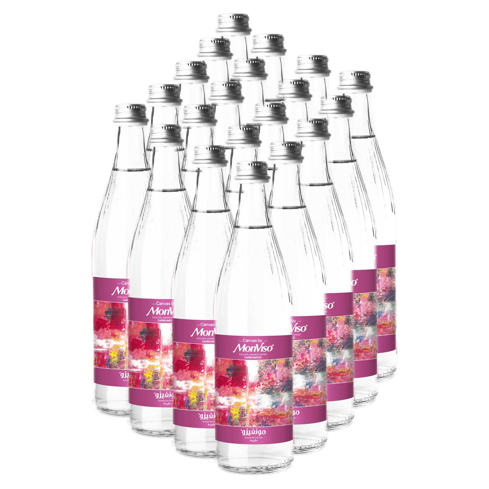 WATER SPARKLING MINERAL GLASS BOTTLE CANVAS BY MONVISO ( 20 X 500 ML )