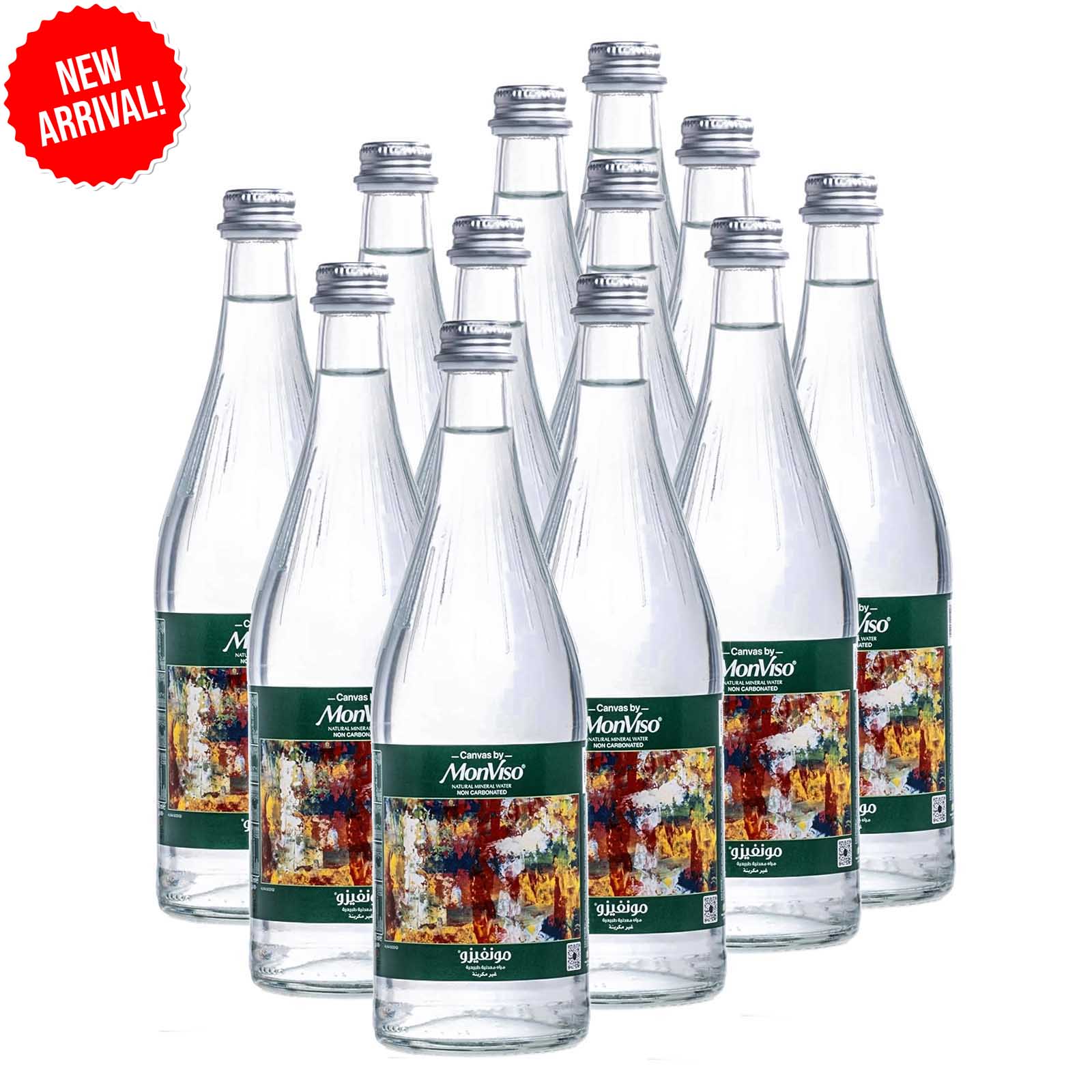 WATER STILL NATURAL MINERAL GLASS BOTTLE CANVAS BY MONVISO ( 12 X 750 ML )