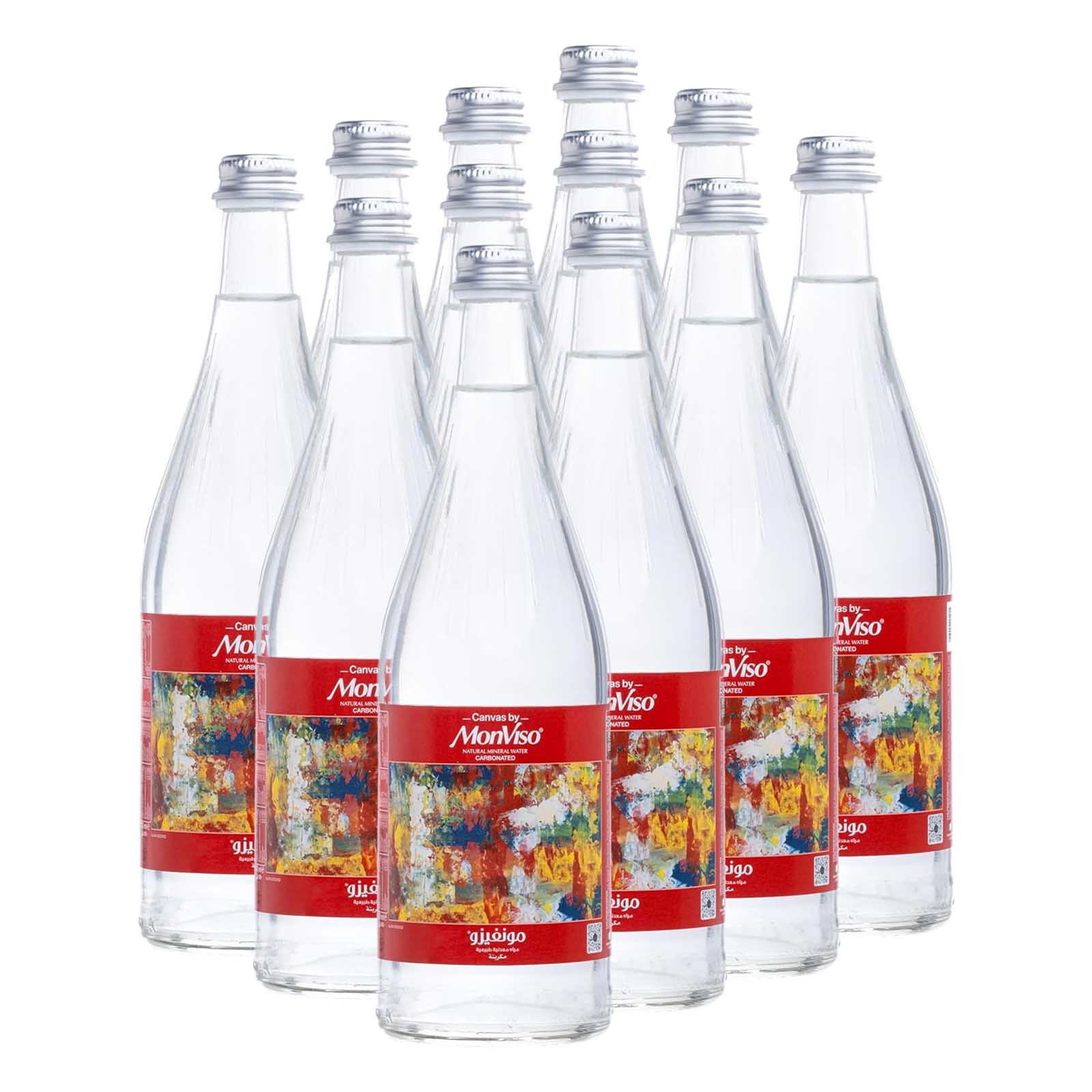 WATER SPARKLING MINERAL GLASS BOTTLE CANVAS BY MONVISO ( 12 X 750 ML )