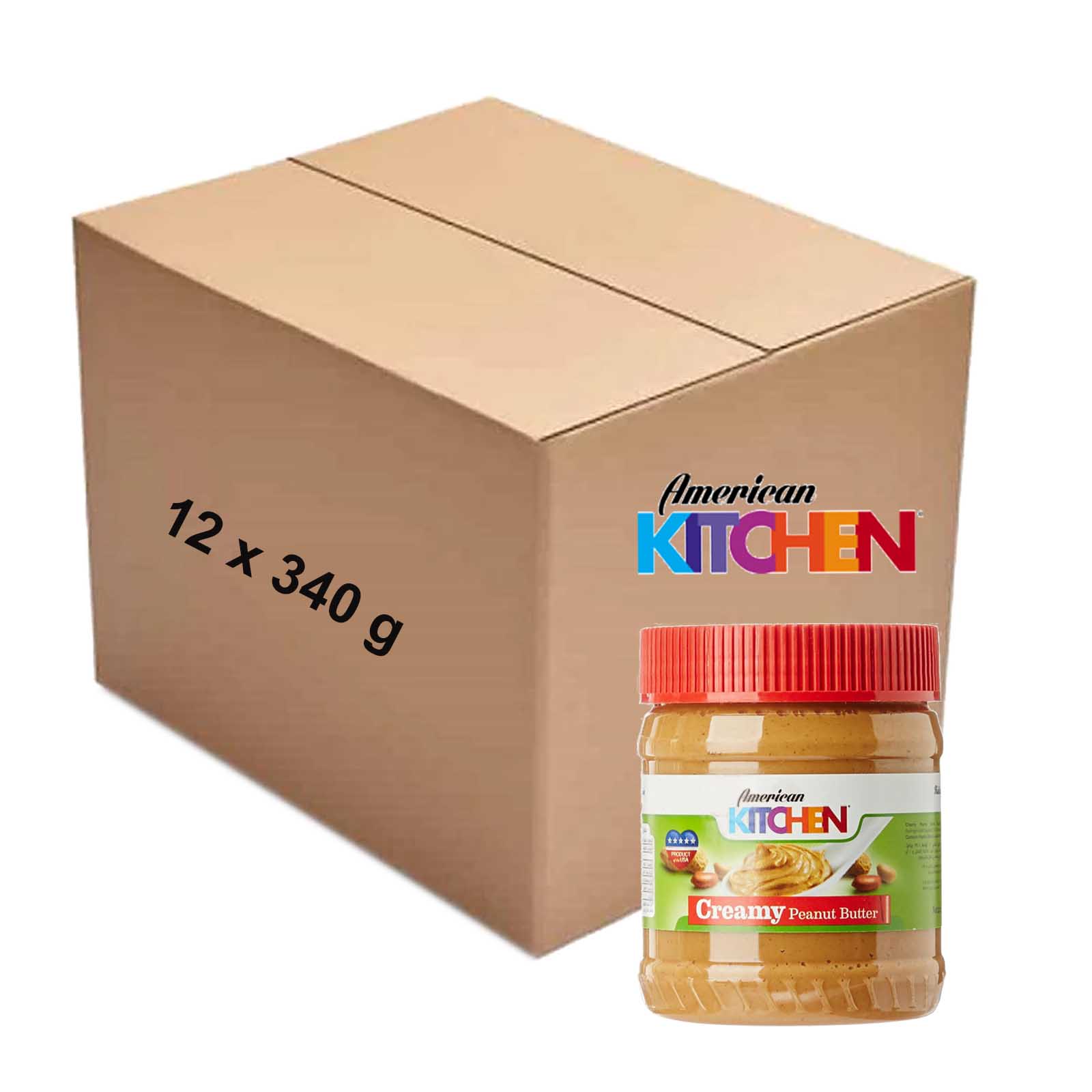 PEANUT BUTTER CREAMY AMERICAN KITCHEN ( 12 X 340 GM )