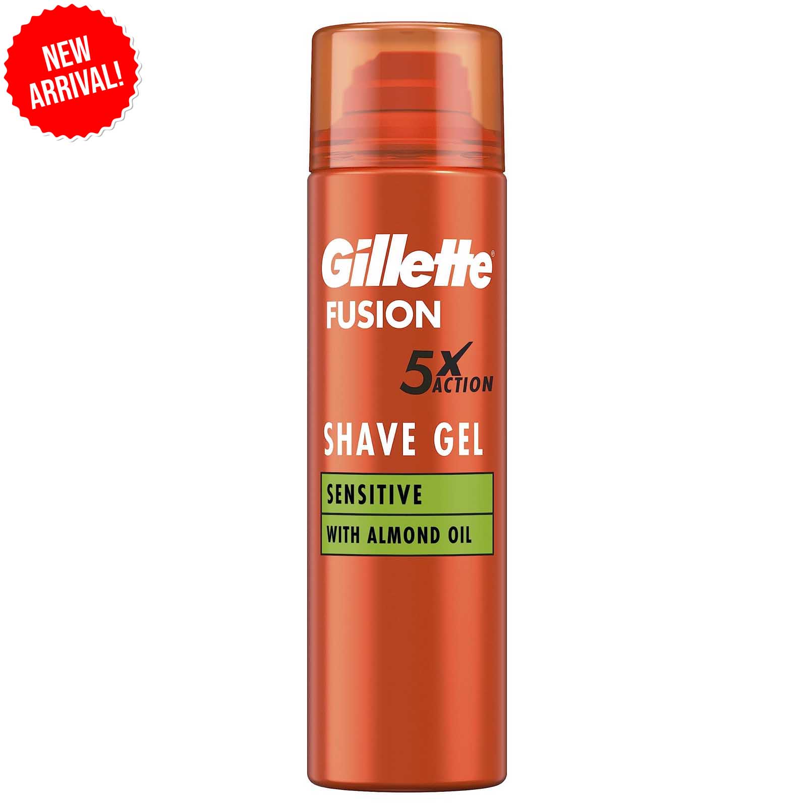 SHAVE GEL 5X ACTION SENSITIVE WITH ALMOND OIL FUSION GILLETTE (200 ML)