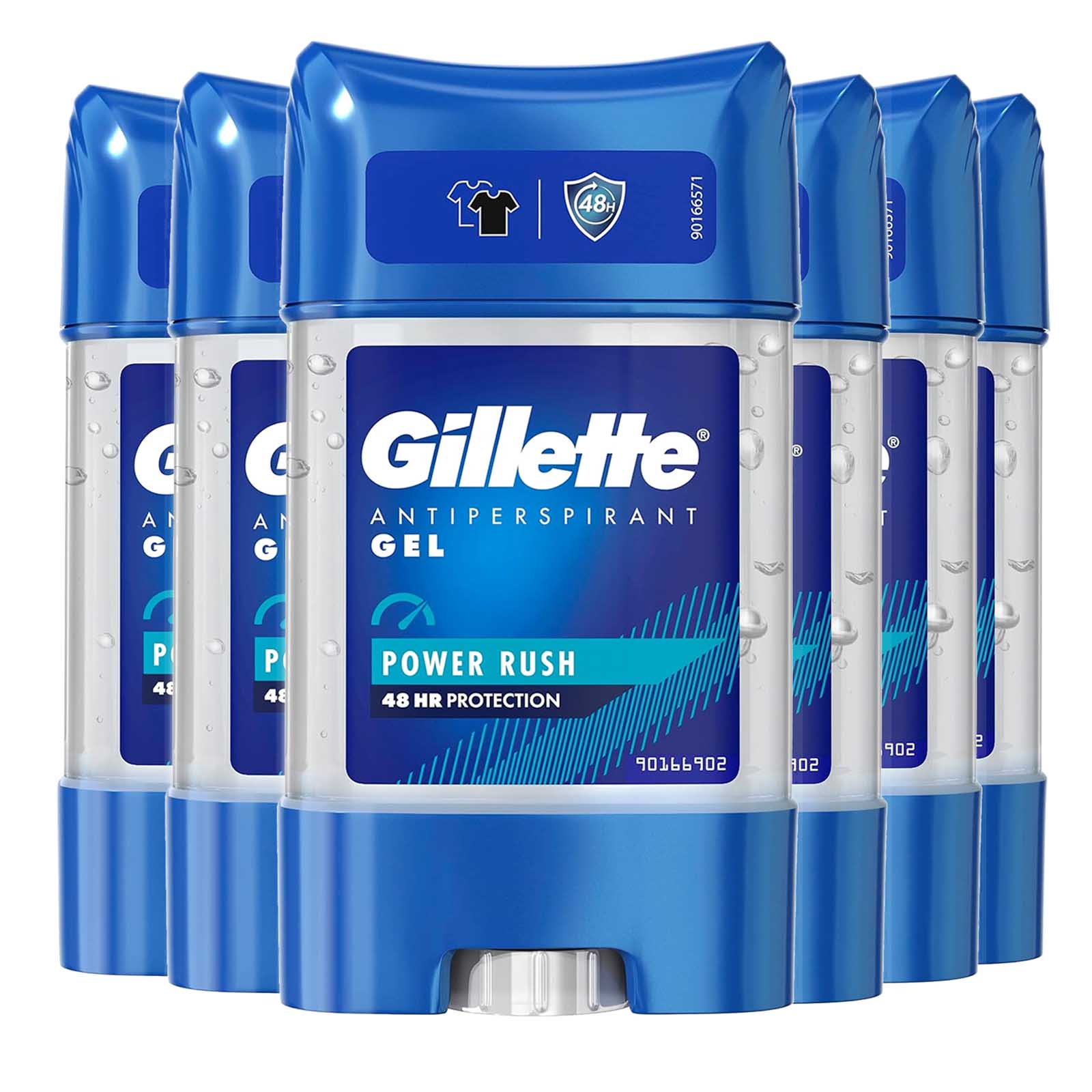 ANTIPERSPIRANT GEL POWER RUSH 48 HRS GILLETTE ( 6 X 70 ML )