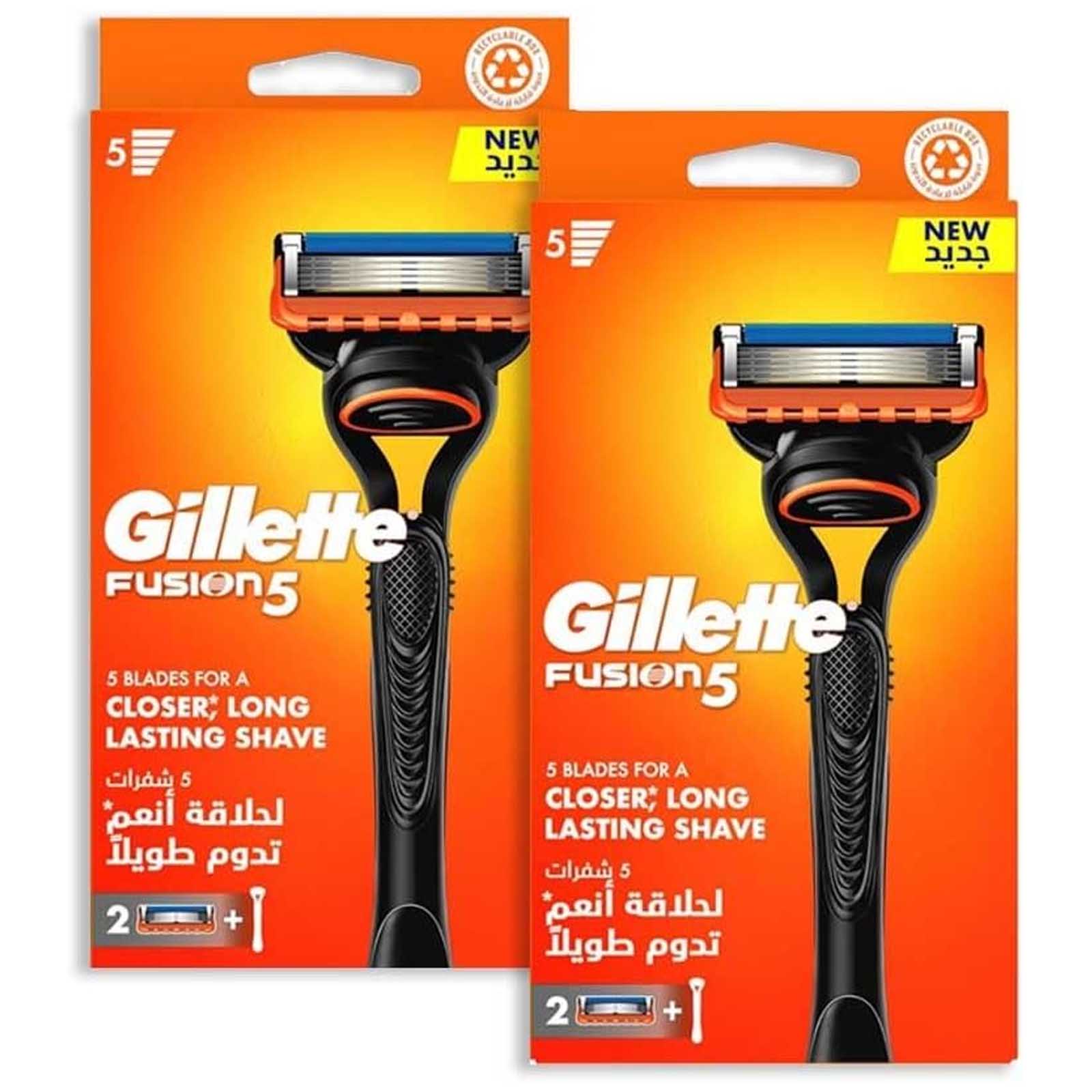 RAZOR REFILL BLADE FUSION 5 WITH 1 HANDLE + 2 BLADE GILLETTE ( 2 PC )