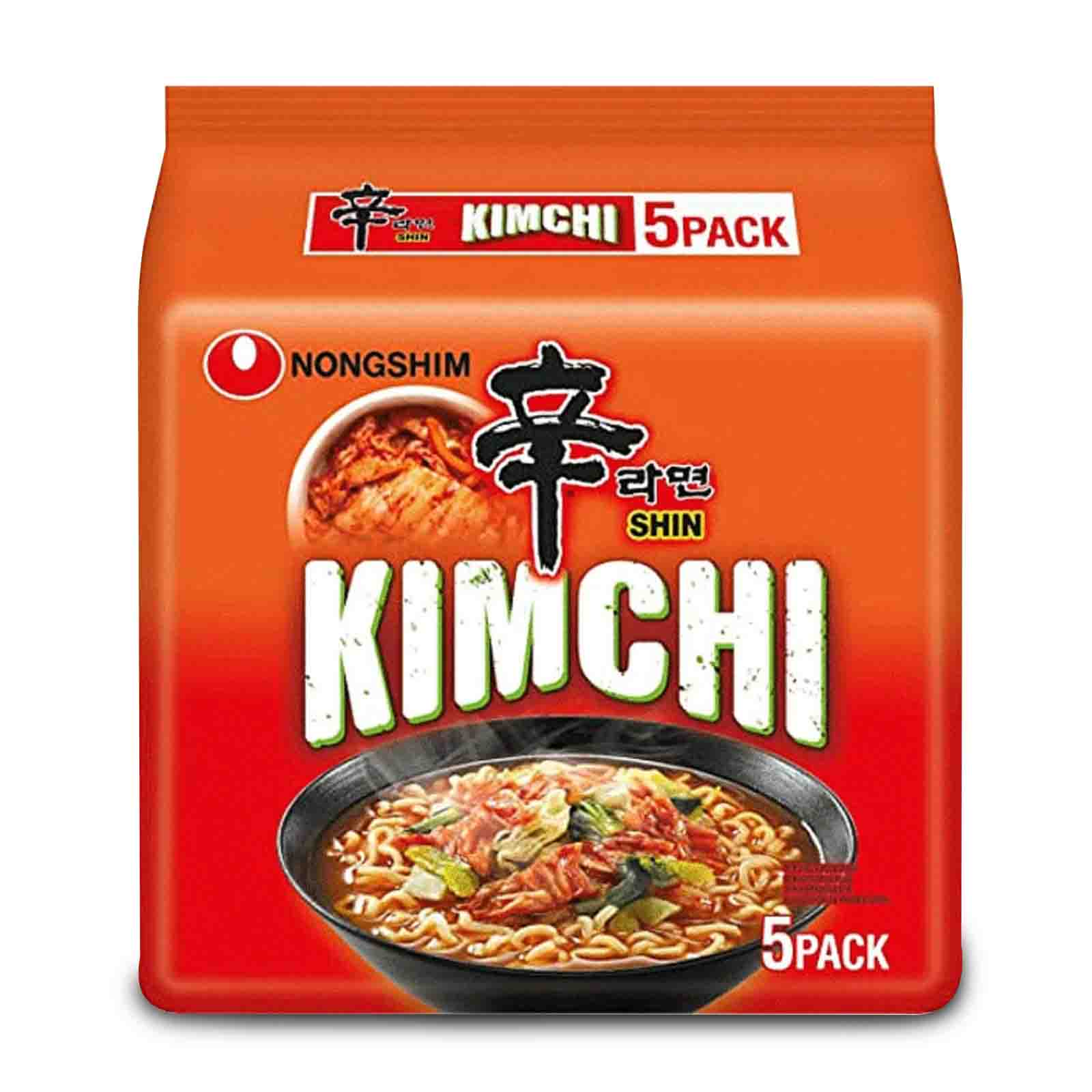 NOODLES  SOUP SHIN RAMEN KOREAN KIMCHI NONGSHIM ( 5 X 120 GM )