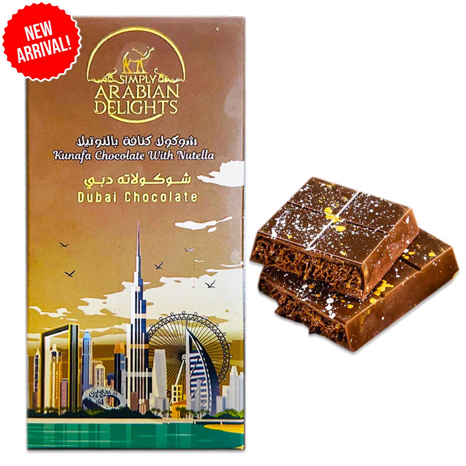 KUNAFA CHOCOLATE WITH NUTELLA DUBAI CHOCOLATE ARABIAN DELIGHTS ( 200 GM )