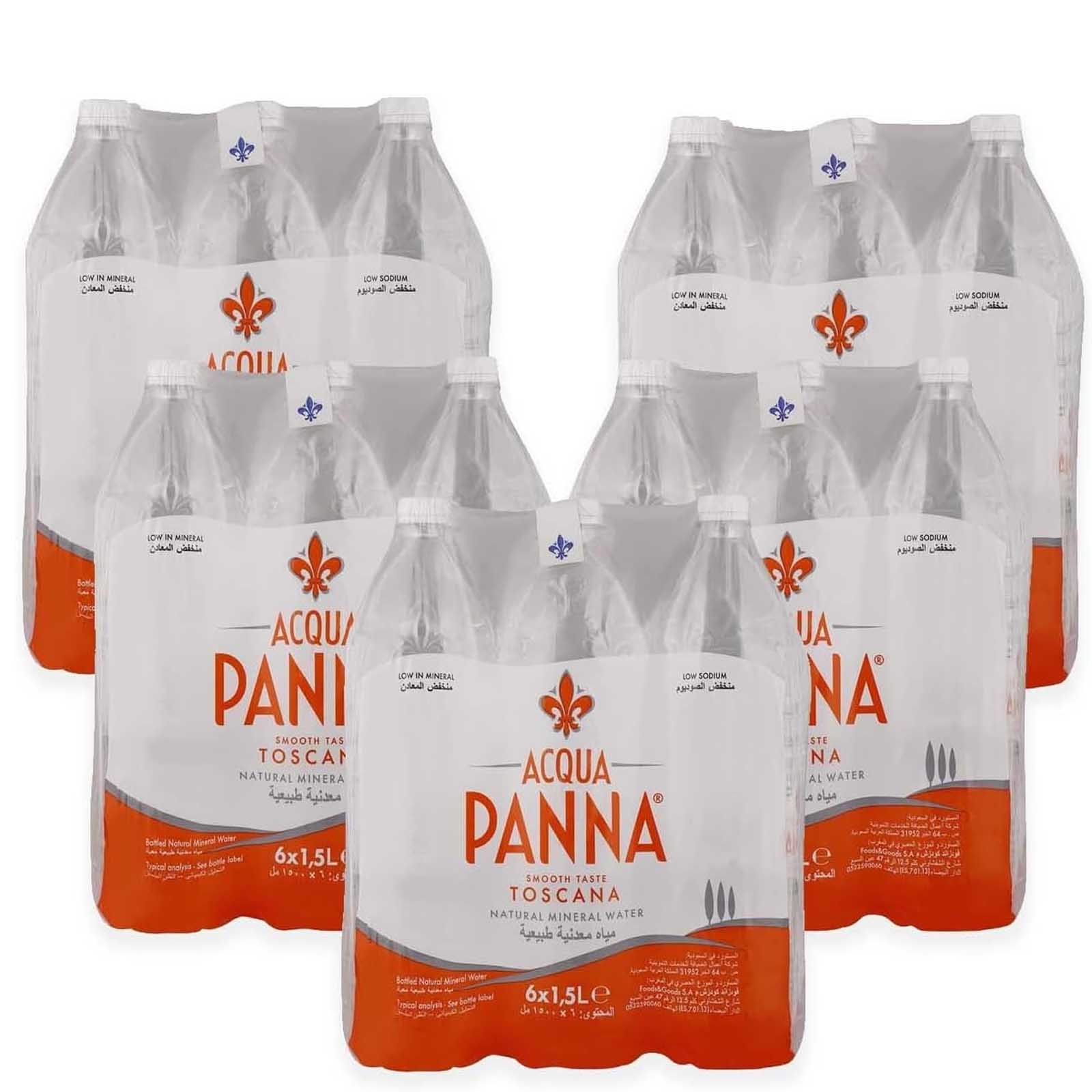 WATER MINERAL PET BOTTLE ACQUA PANNA ( 5 X 6 X 1.5 LTR )