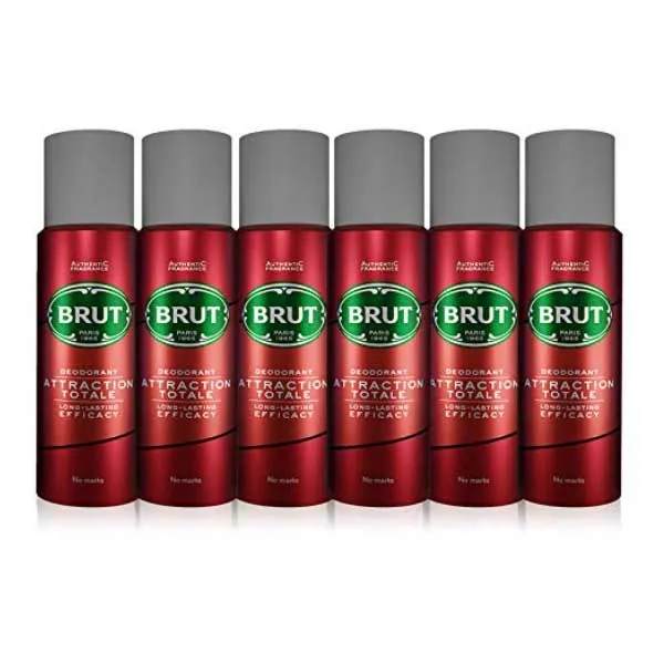 DEODORANT SPRAY ATTRACTION TOTALE BRUT ( 6 X 200 ML )