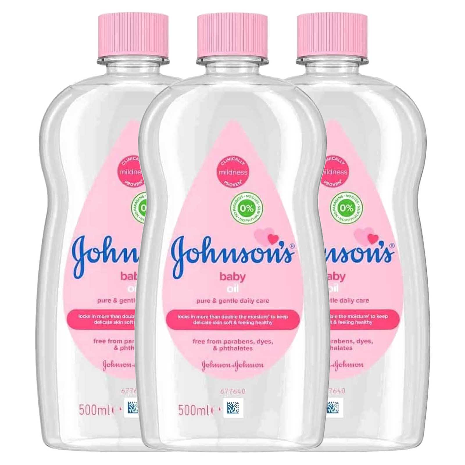 BABY MOISTURISING OIL JOHNSONS ( 3 X 500 ML )