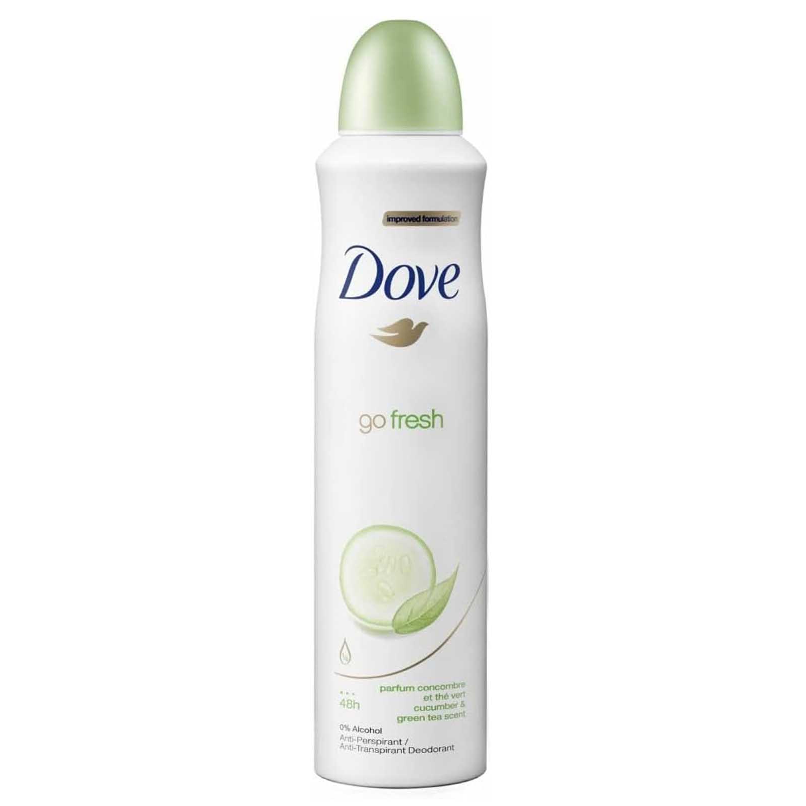 DEODORANT SPRAY GO FRESH CUCUMBER AND GREEN TEA SCENT DOVE ( 250 ML )