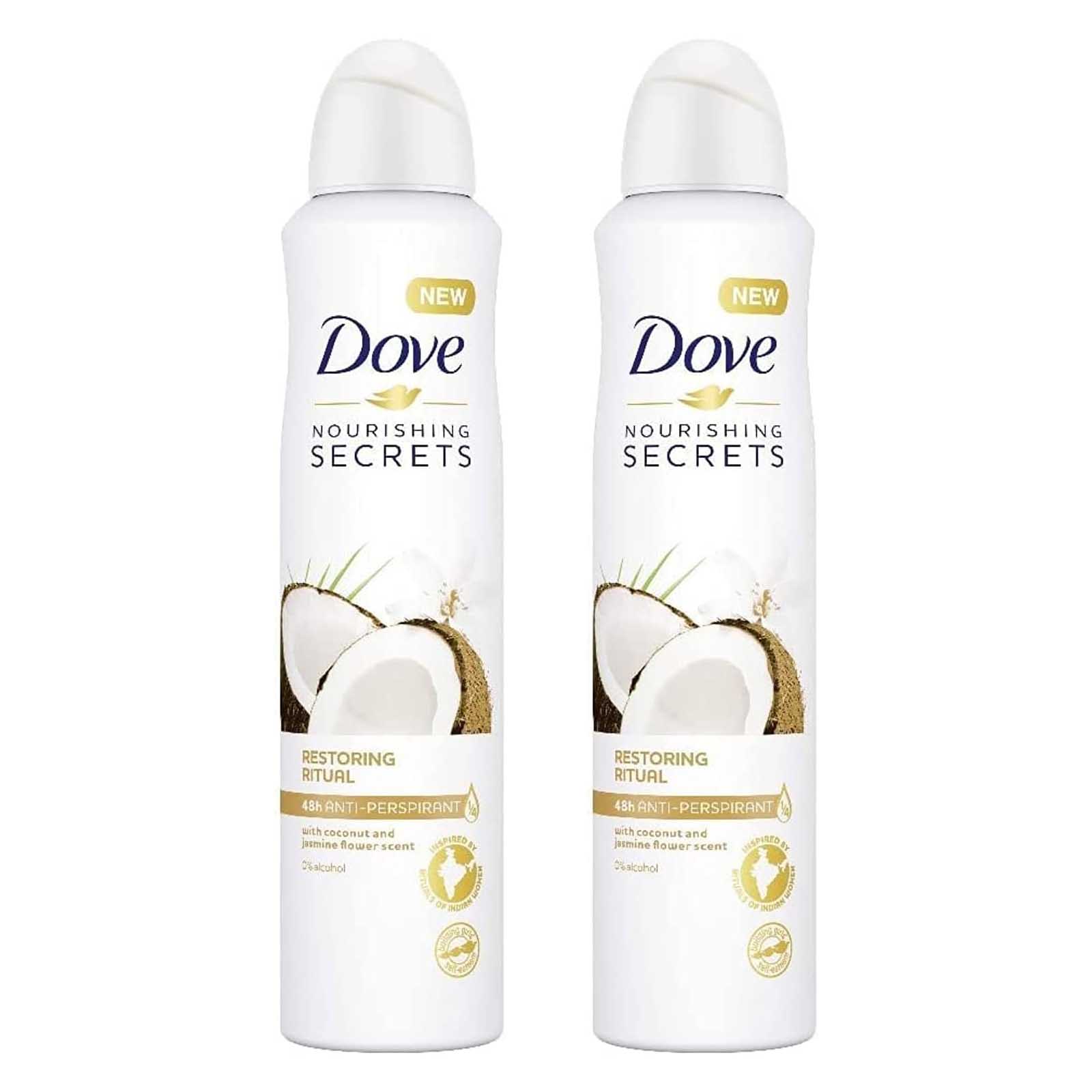 DEODORANT SPRAY RESTORING RITUAL WITH COCONUT AND JASMINE FLOWER SCENT DOVE ( 2 X 250 ML )