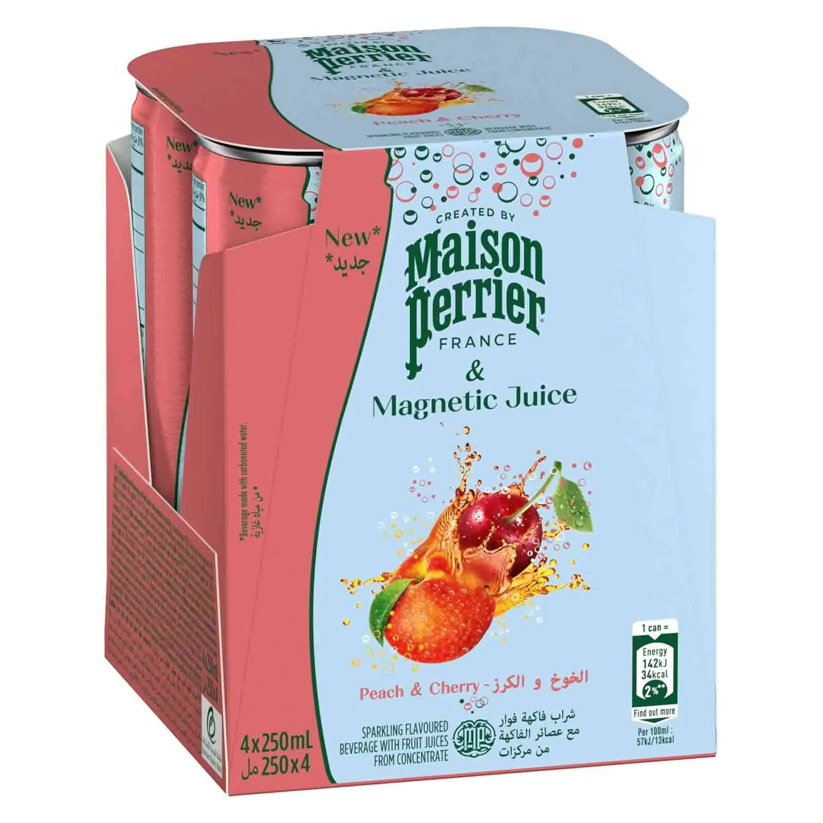  Maison Perrier & Magnetic Juice Peach & Cherry 4 x 250ml