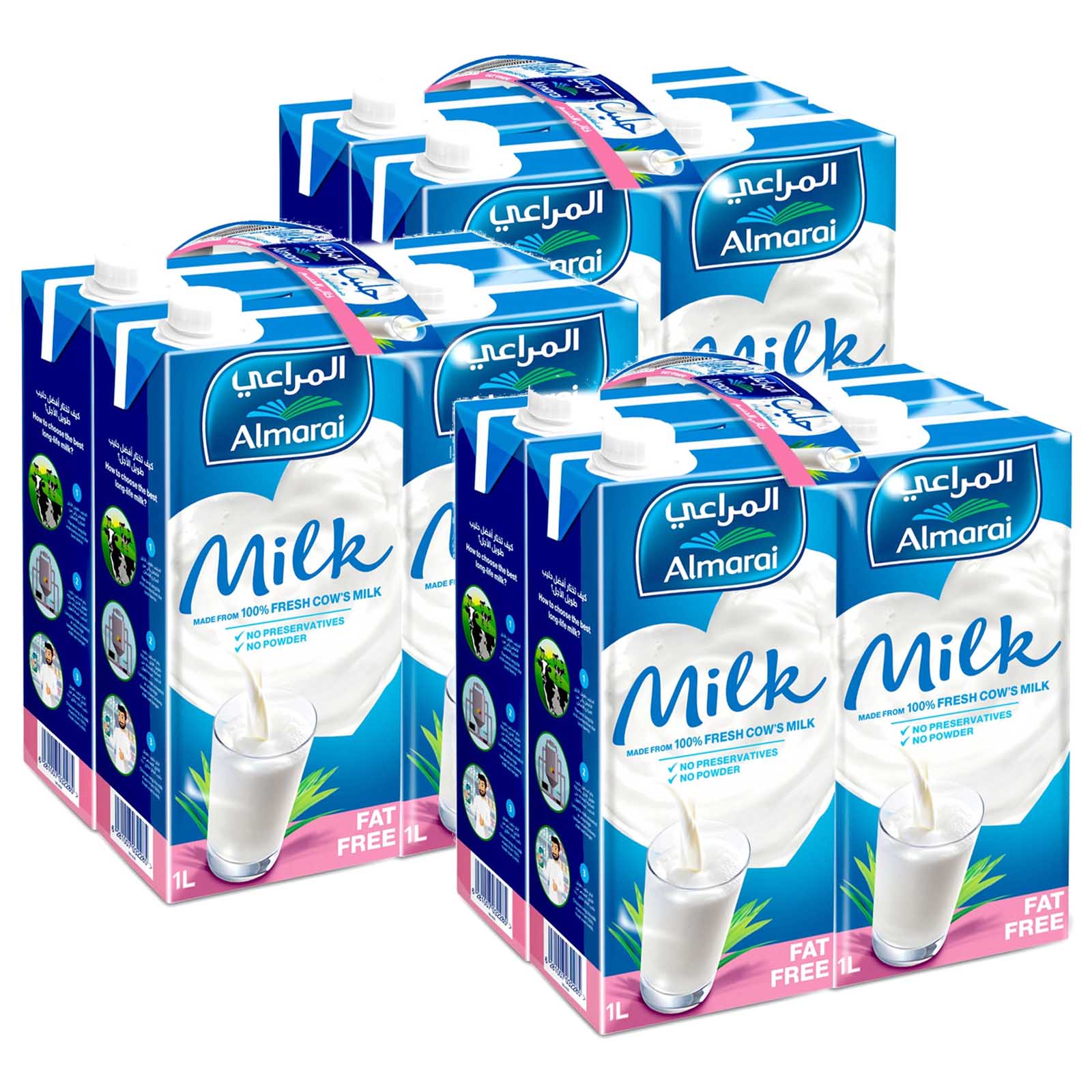MILK FAT FREE UHT AL MARAI ( 3 X 4 X 1 LTR )