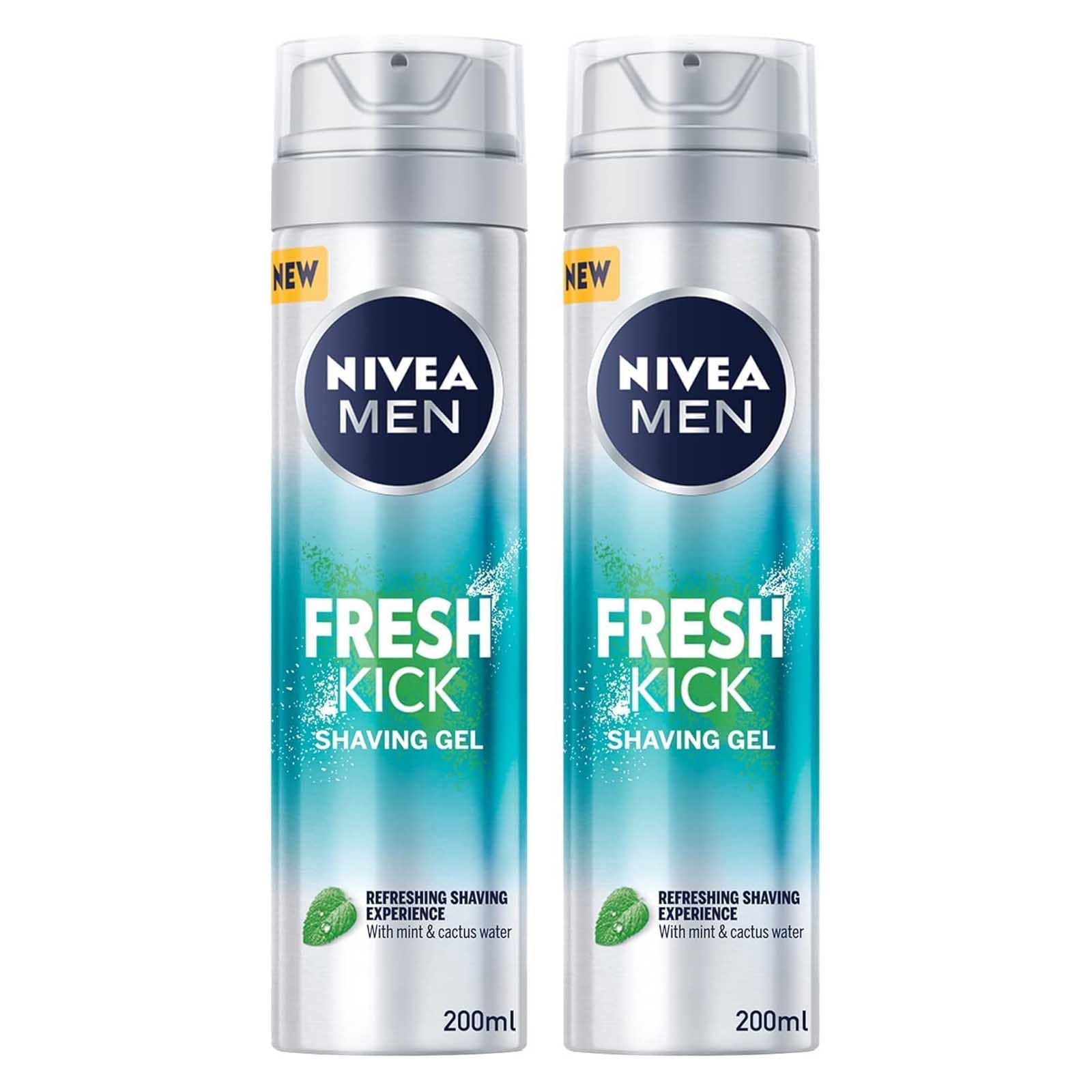 SHAVING GEL FRESH KICK WITH MINT AND CACTUS WATER NIVEA ( 2 X 200 ML )