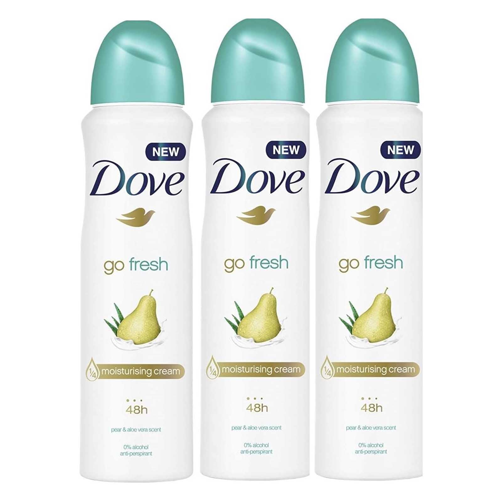 DEODORANT SPRAY GO FRESH PEAR & ALOE VERA SCENT DOVE ( 3 X 250 ML )