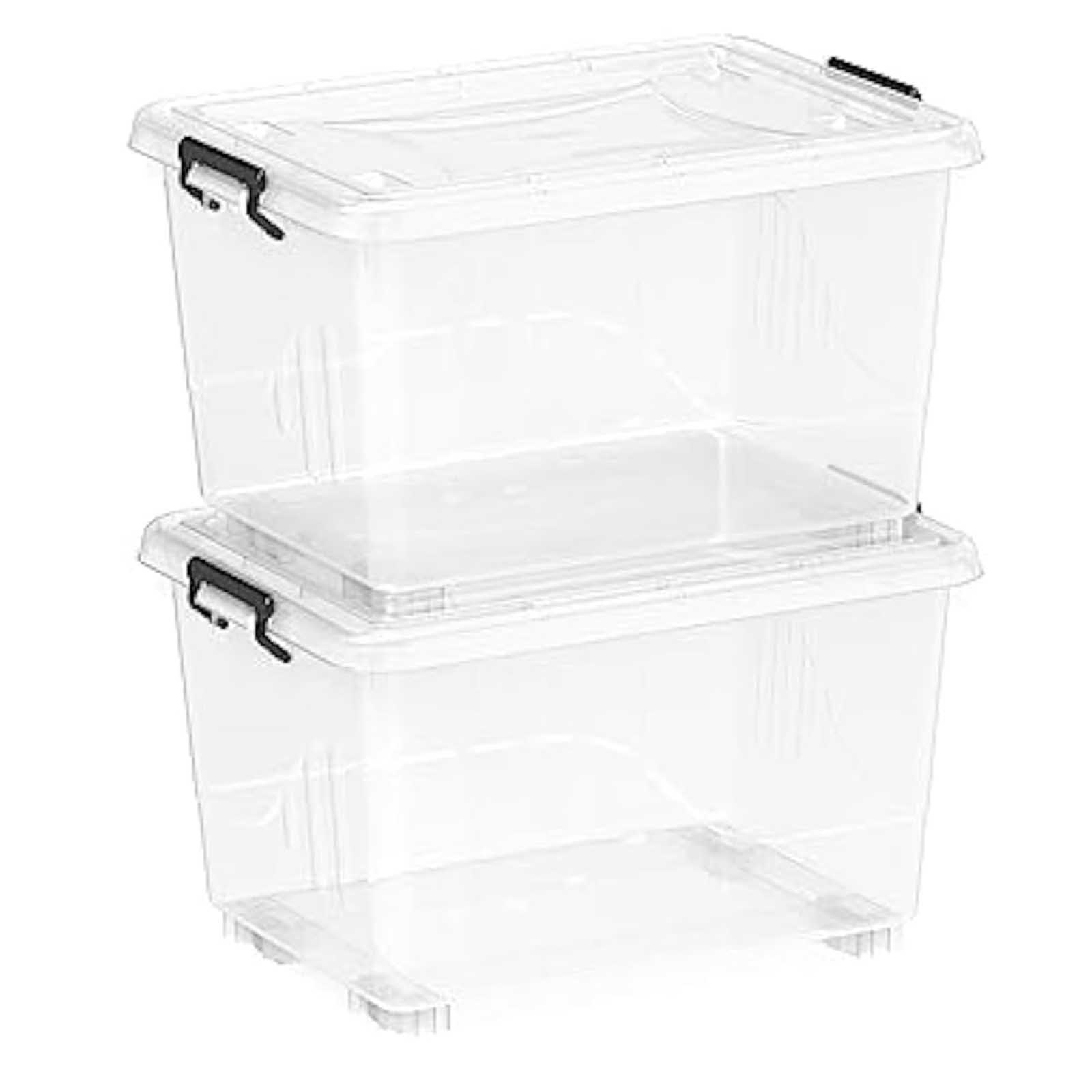 STORAGE BOX PLASTIC WITH WHEELS & LOCKABLE LID 55 L COSMOPLAST ( 2 PC )