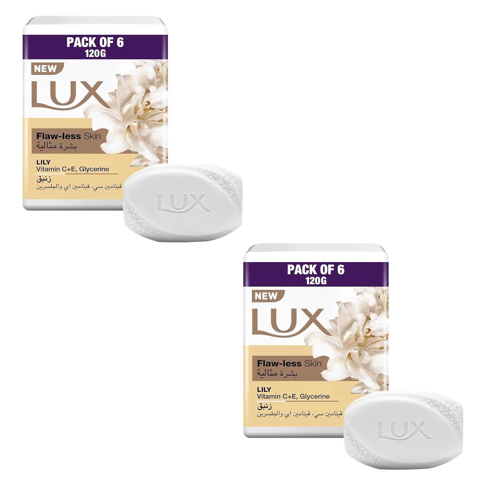 SOAP BATH FLAW LESS SKIN LILY LUX ( 2 X 6 X 120 GM )