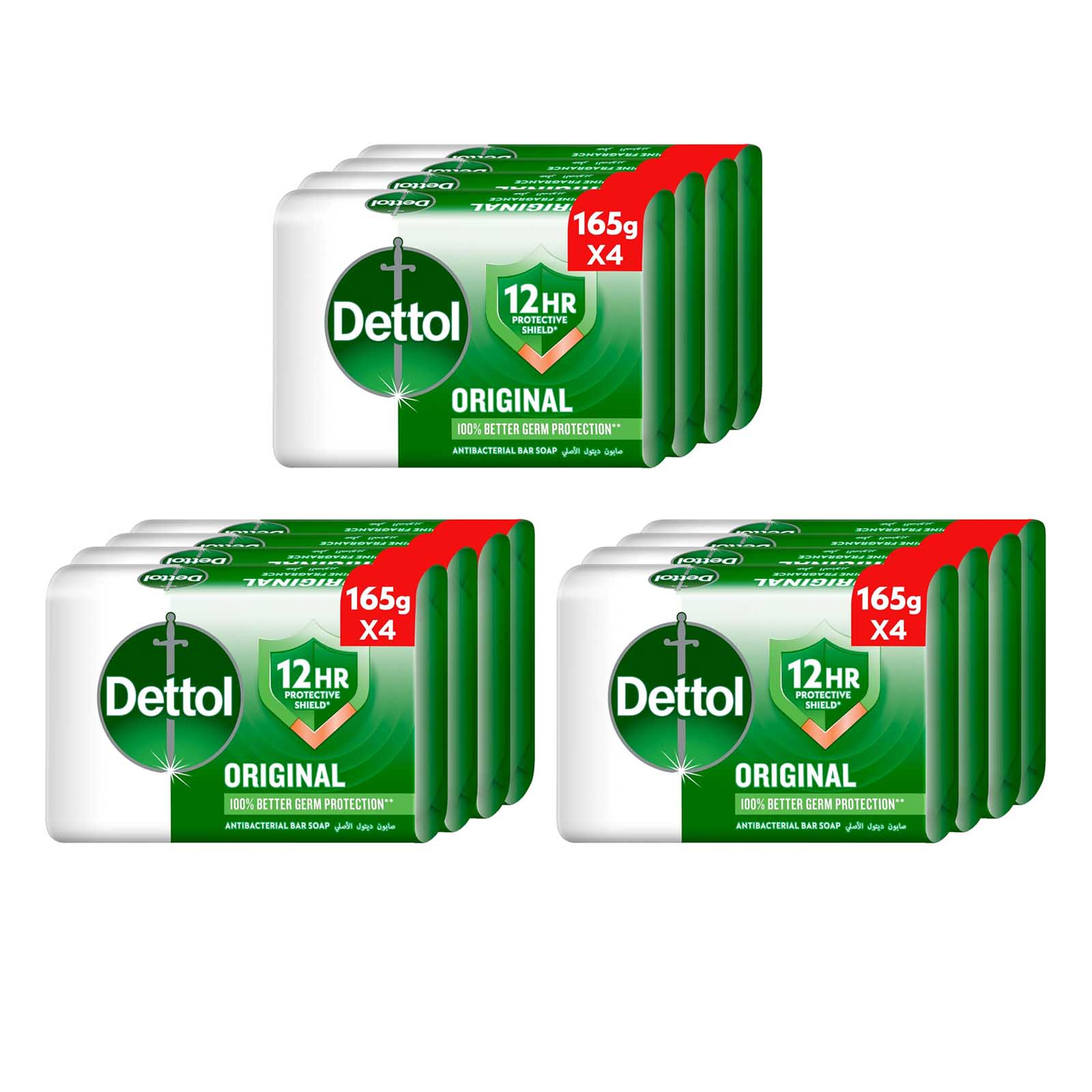 SOAP ORIGINAL DETTOL ( 3 X 4 X 165 GM )