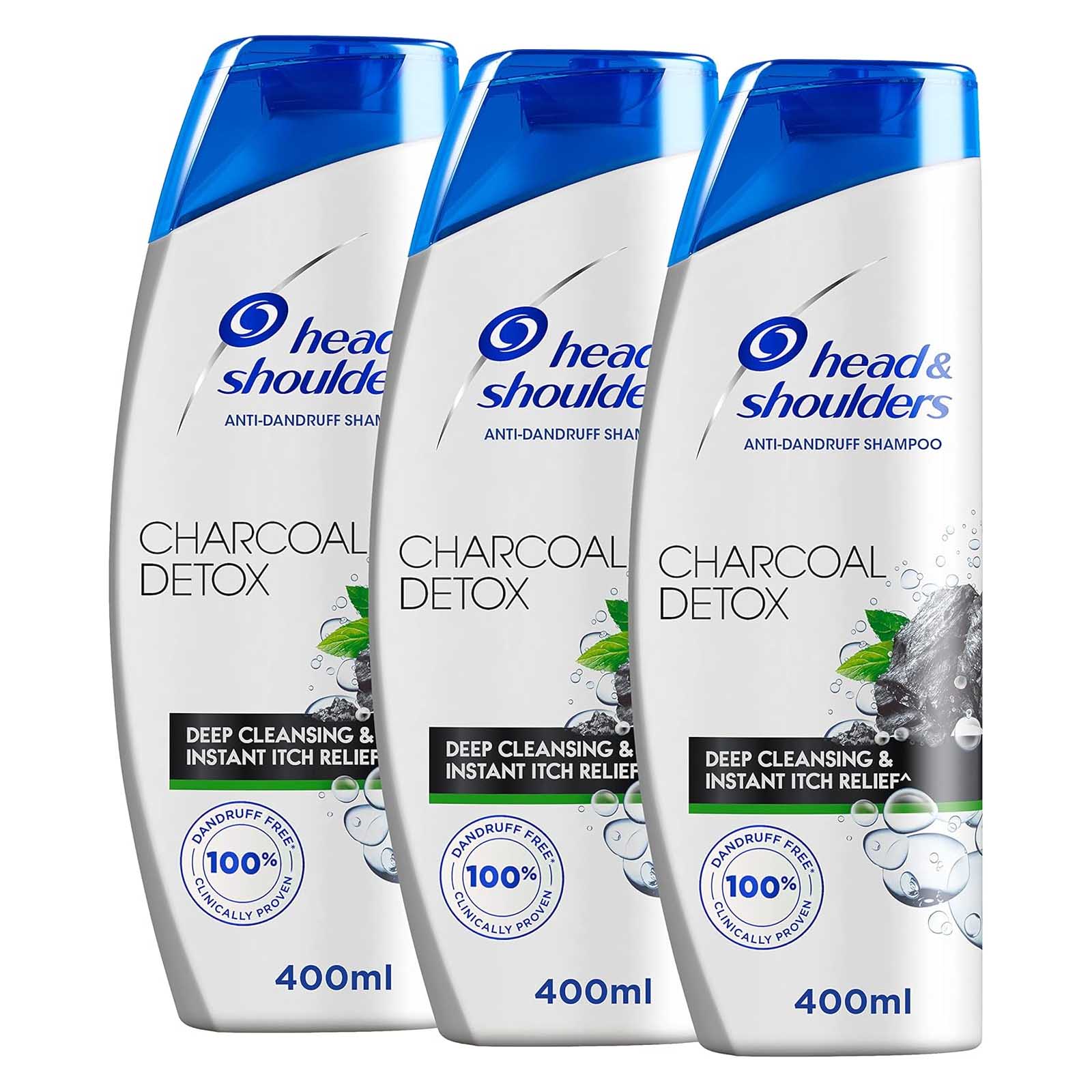SHAMPOO ANTI DANDRUFF OXYGENATED CHARCOAL DETOX HEAD & SHOULDERS ( 3 X 400 ML )