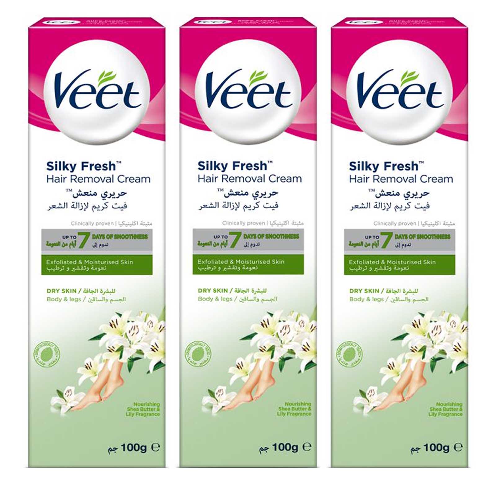 CREAM HAIR REMOVAL FOR DRY SKIN VEET ( 3 X 100 GM )