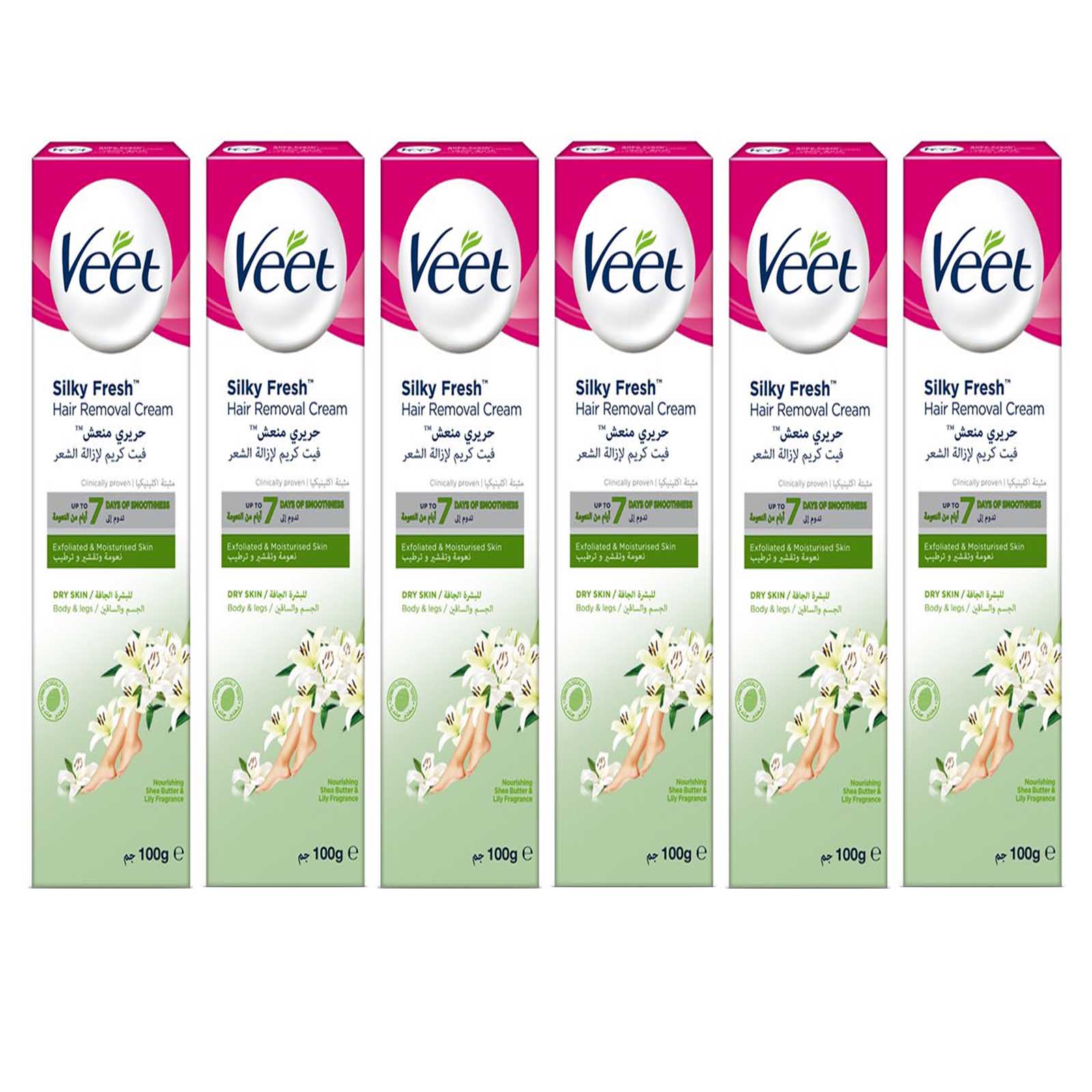CREAM HAIR REMOVAL FOR DRY SKIN VEET ( 6 X 100 GM )