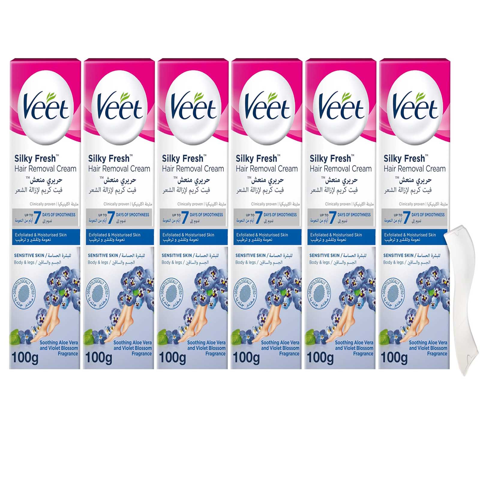 CREAM HAIR REMOVAL FOR SENSITIVE SKIN VEET ( 6 X 100 GM )