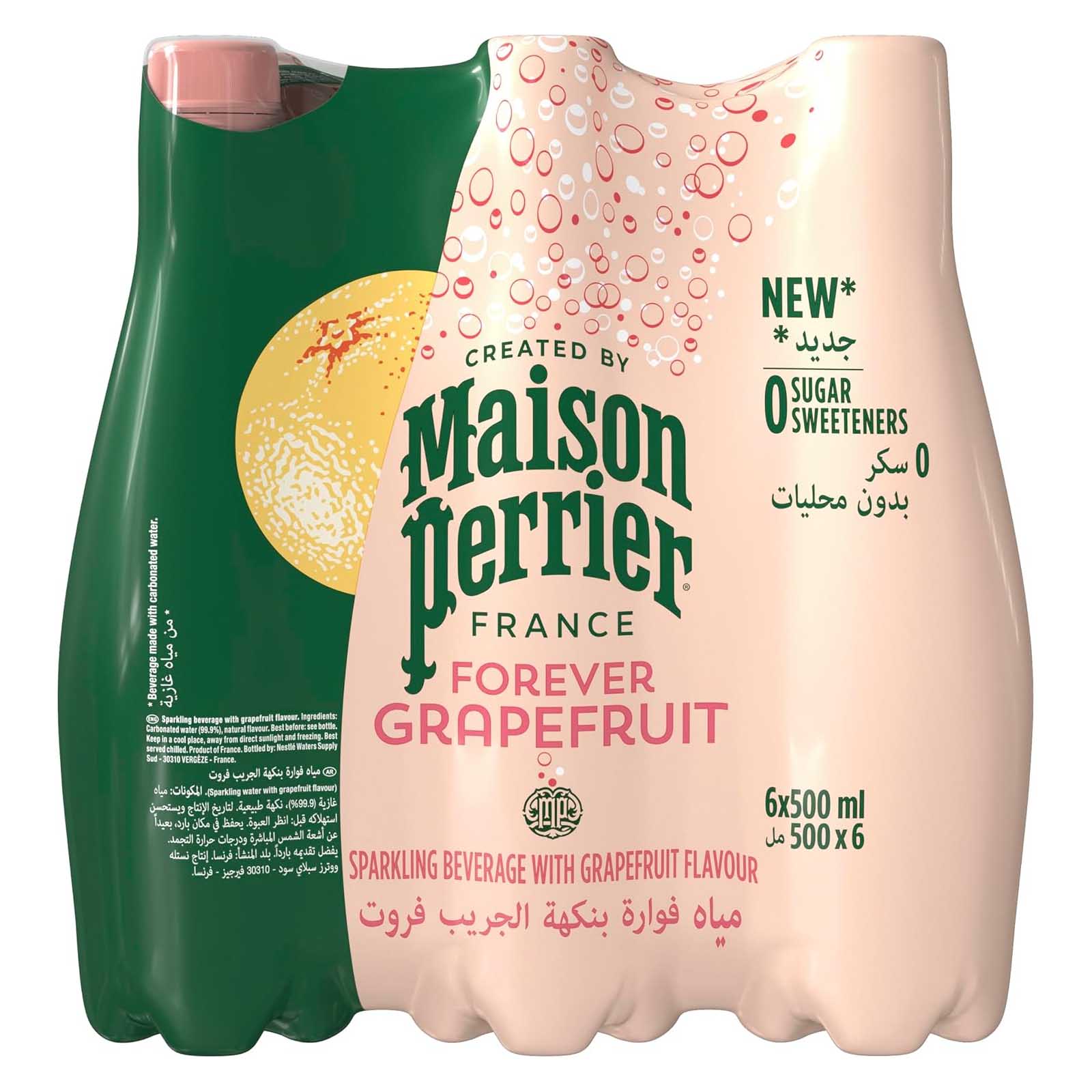 BEVERAGE SPARKLING PET BOTTLE FOREVER GRAPEFRUIT MAISON PERRIER ( 6 X 500 ML )