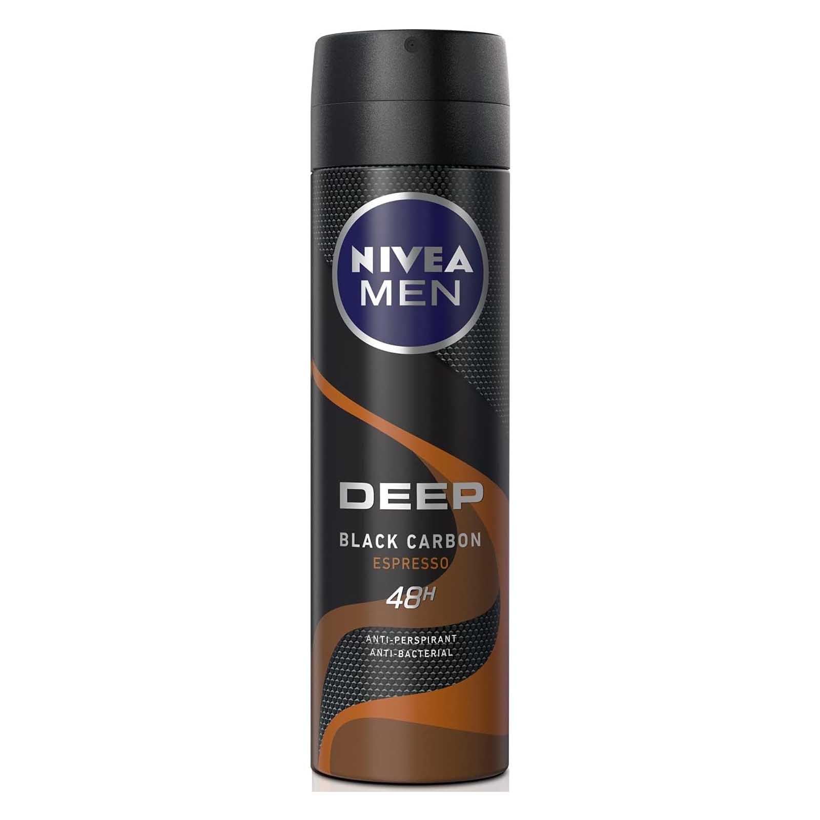 DEODORANT SPRAY DEEP ESPRESSO 72 HRS BLACK CARBON MEN NIVEA ( 150 ML )