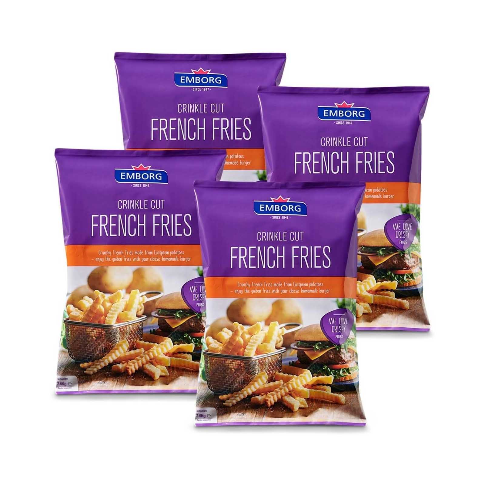 FRENCH FRIES FROZEN STRAIGHT CUT EMBORG ( 4 X 2.5 KG )