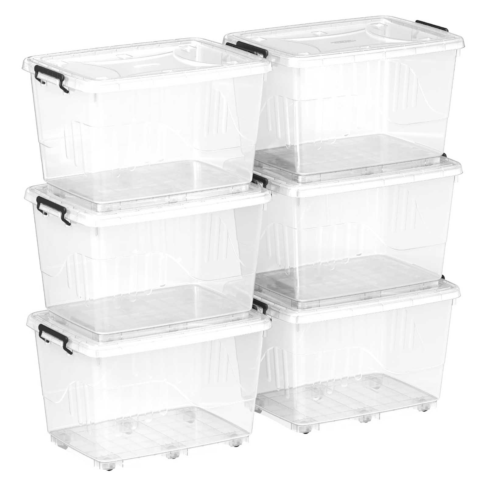 STORAGE BOX PLASTIC WITH WHEELS & LOCKABLE LID 132 L COSMOPLAST ( 6 PC )