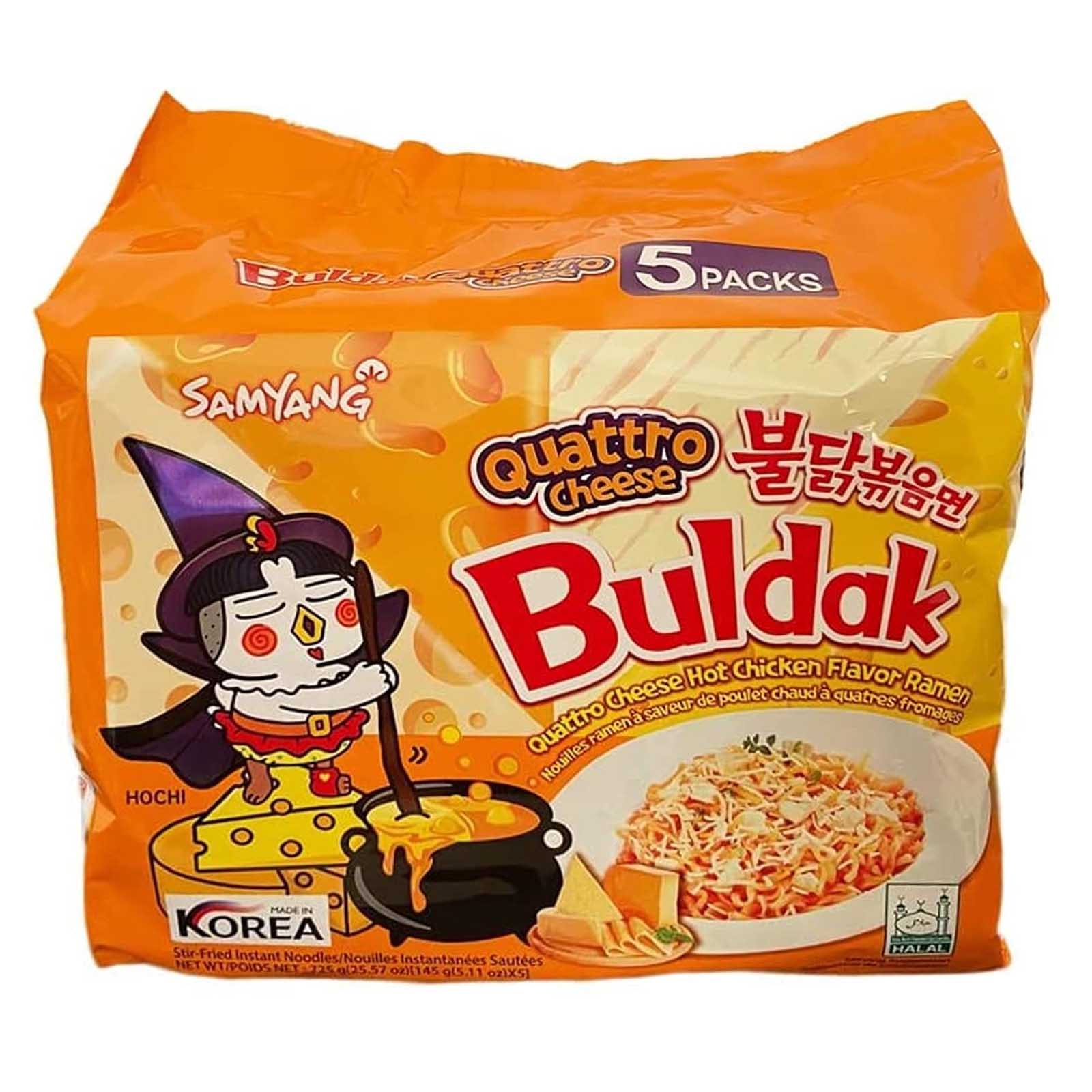 NOODLES RAMEN QUATTRO CHEESE BULDAK SAMYANG ( 5 X 145 GM )