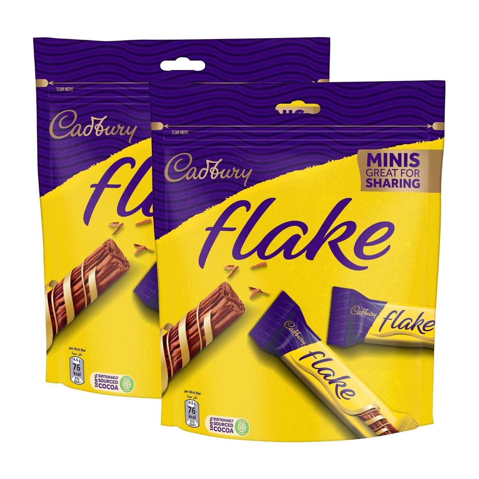 CHOCOLATE MILK MINIS FLAKE CADBURY ( 2 X 145 GM )