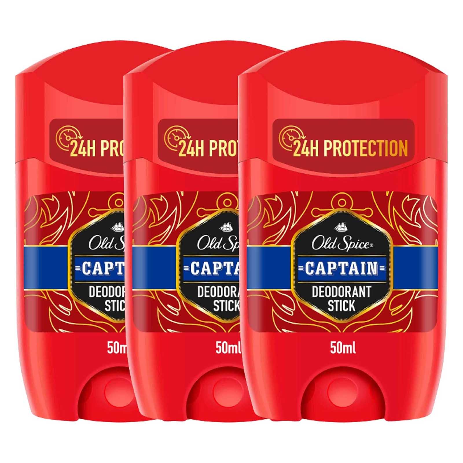 DEODORANT STICK CAPTAIN MEN OLD SPICE ( 3 X 50 ML )