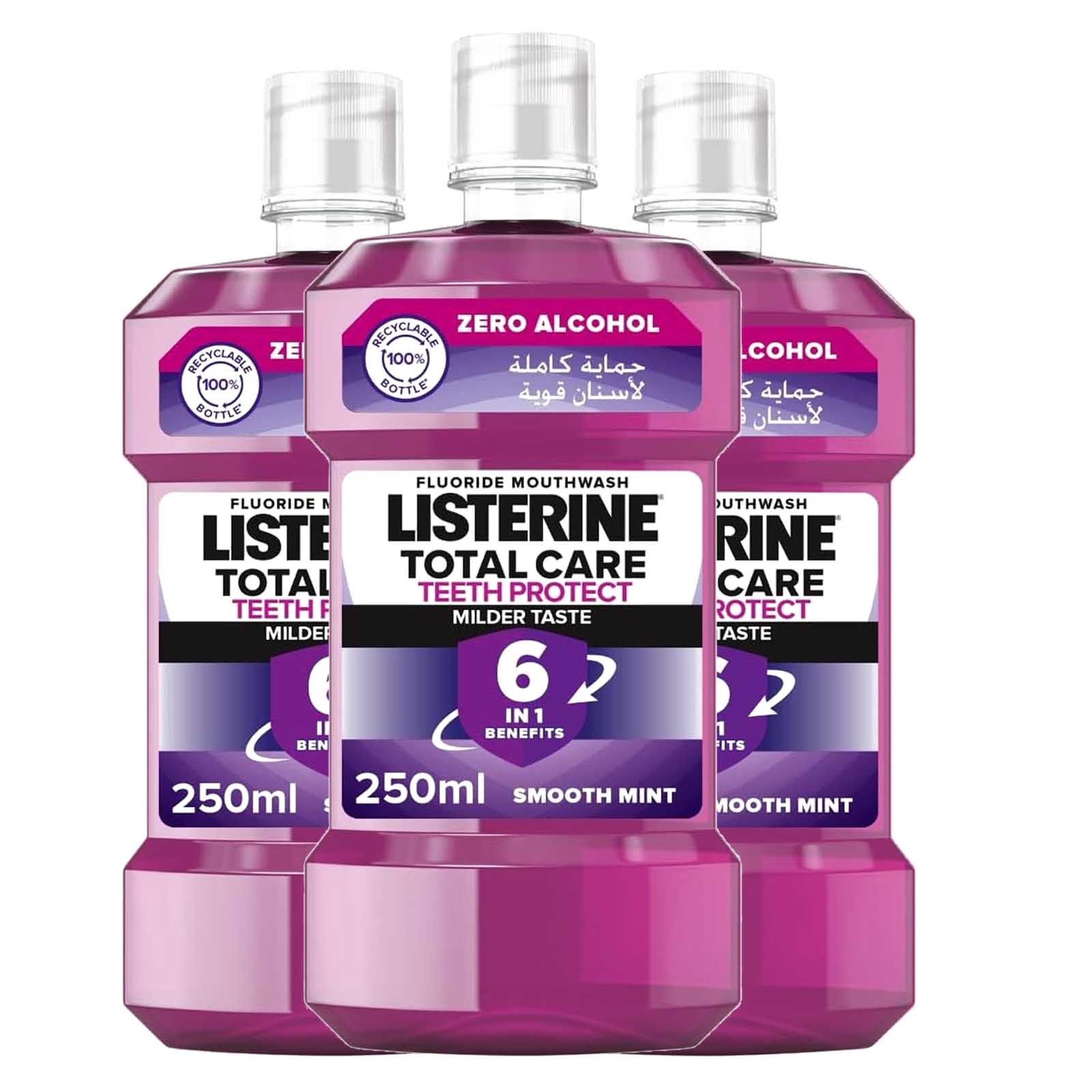 MOUTH WASH TOTAL CARE TEETH PROTECT MILDER TASTE LISTERINE ( 3 X 250 ML)