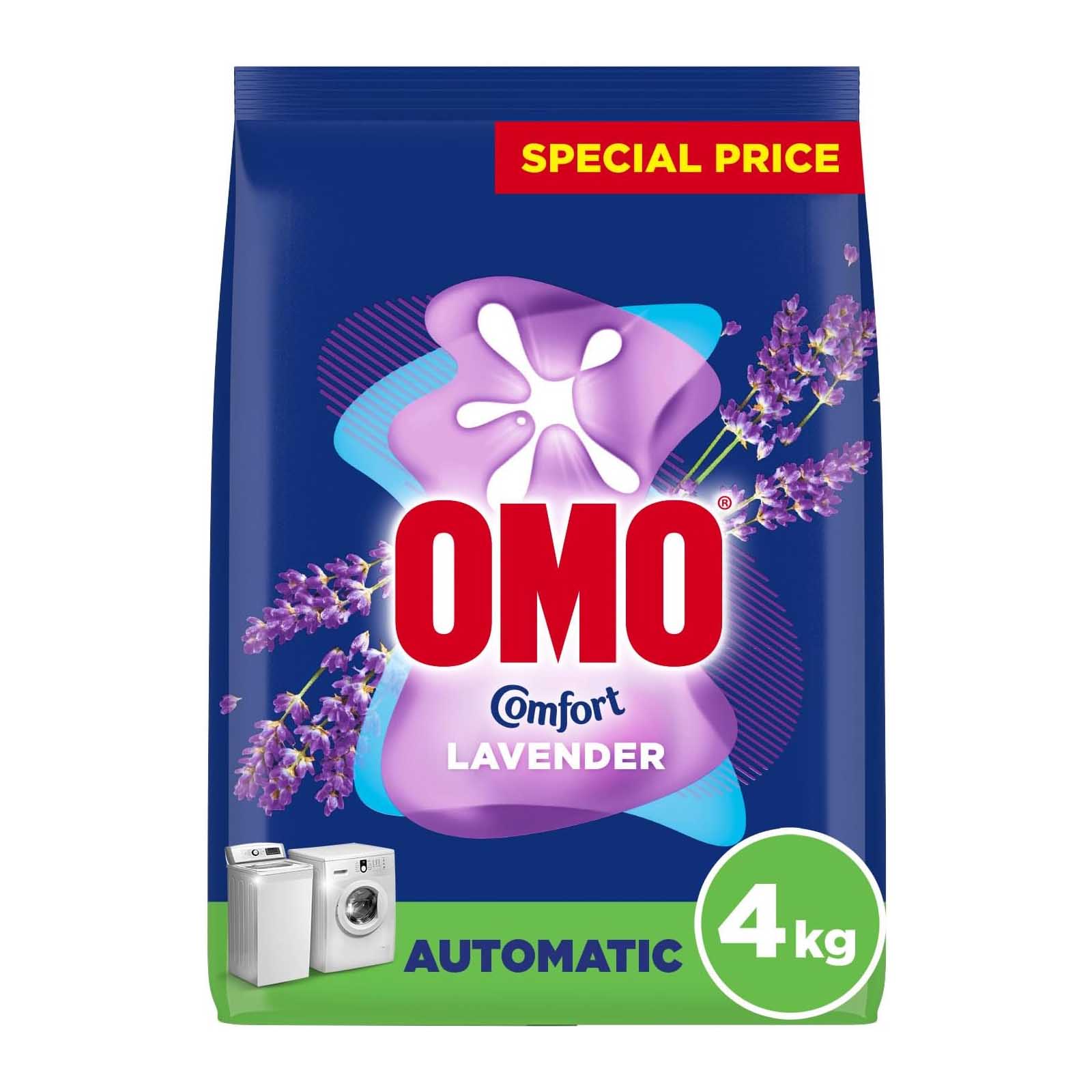 LAUNDRY DETERGENT POWDER AUTOMATIC COMFORT LAVENDER OMO ( 4 KG )