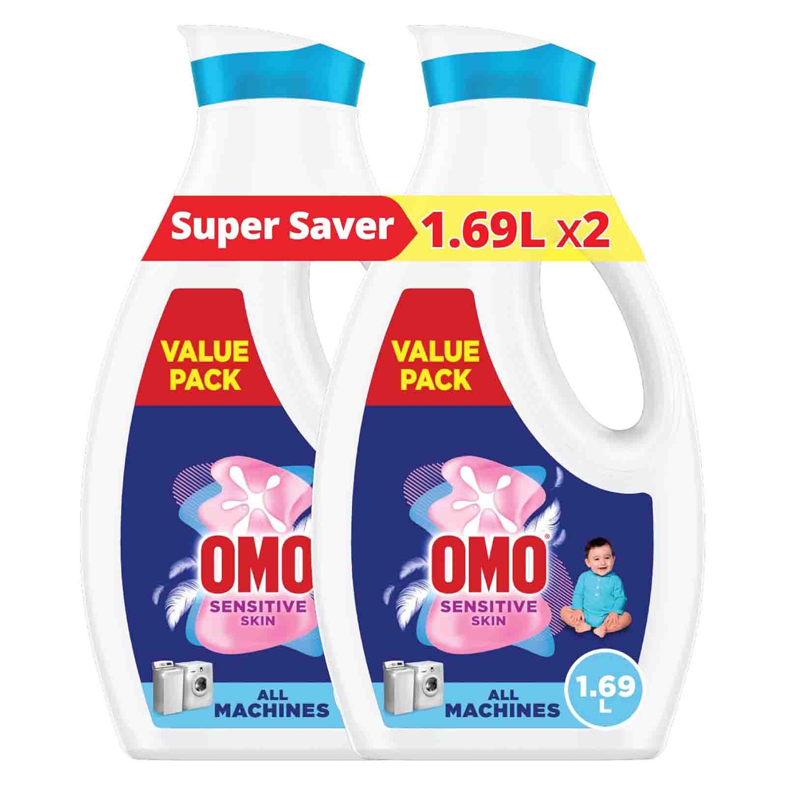 LAUNDRY LIQUID SENSITIVE SKIN OMO ( 2 X 1690 ML )