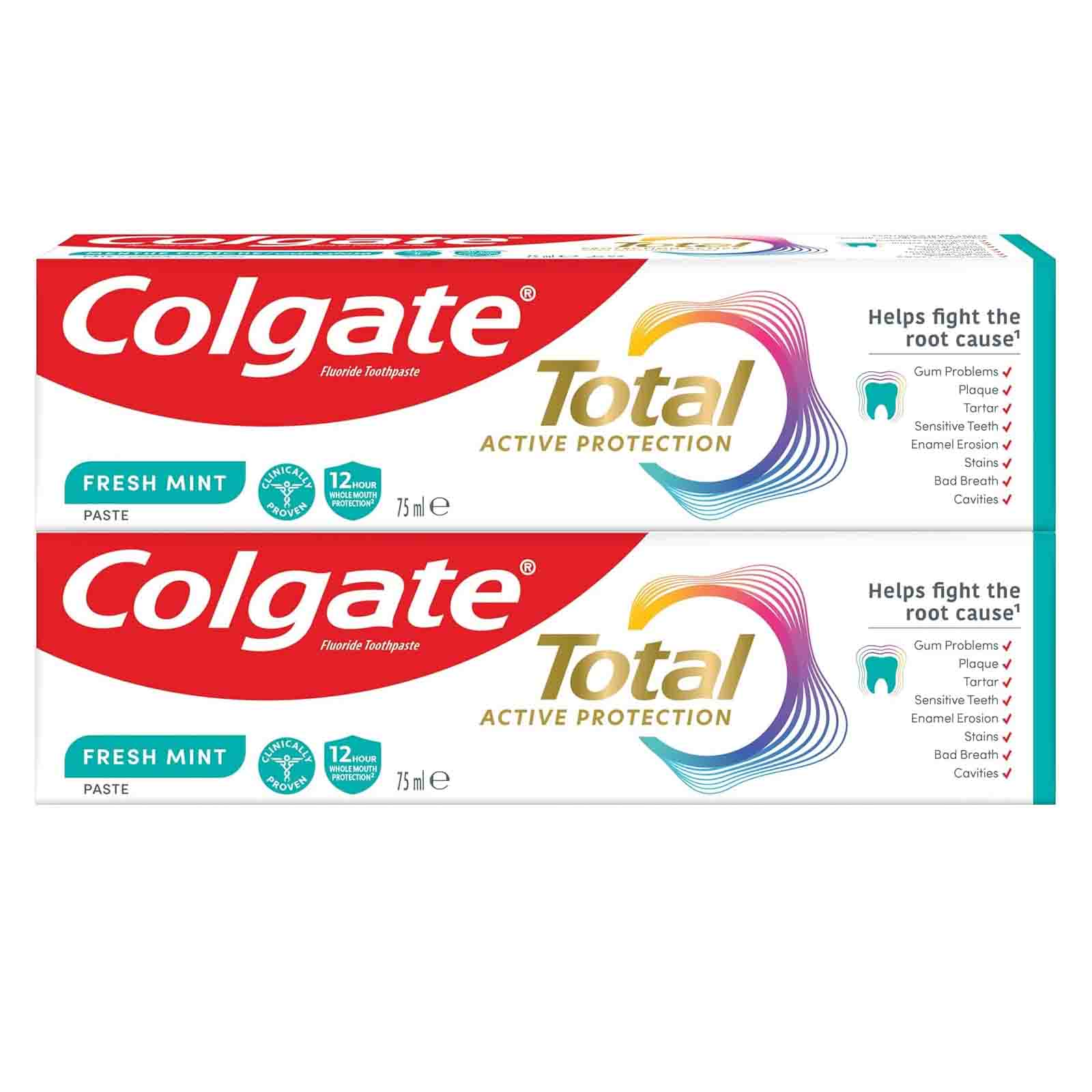 TOOTHPASTE TOTAL FRESH MINT COLGATE ( 2 X 75 ML )
