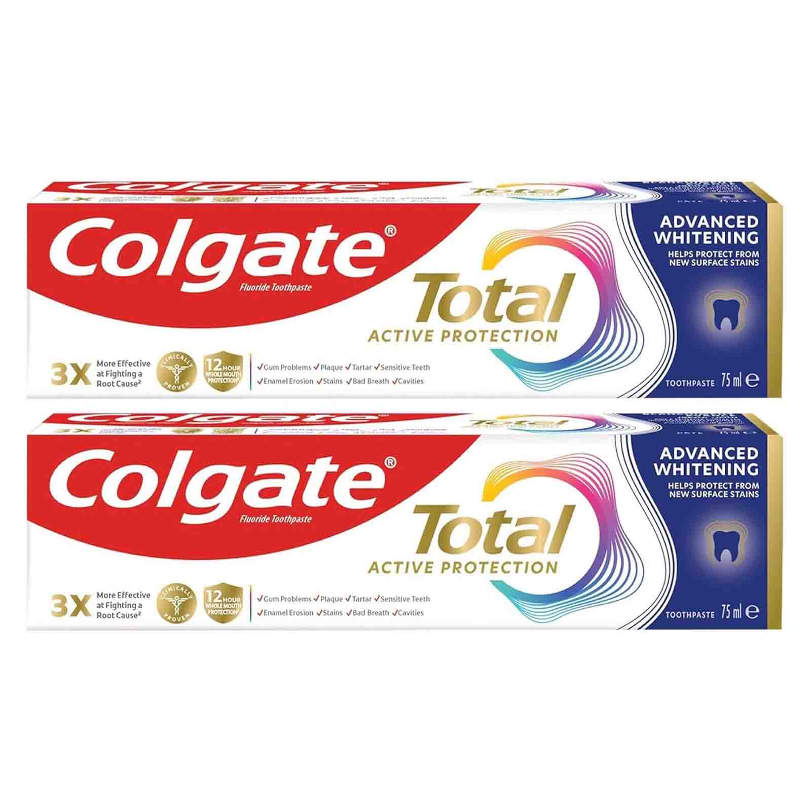 TOOTHPASTE TOTAL ADVANCED WHITENING COLGATE ( 2 X 75 ML )