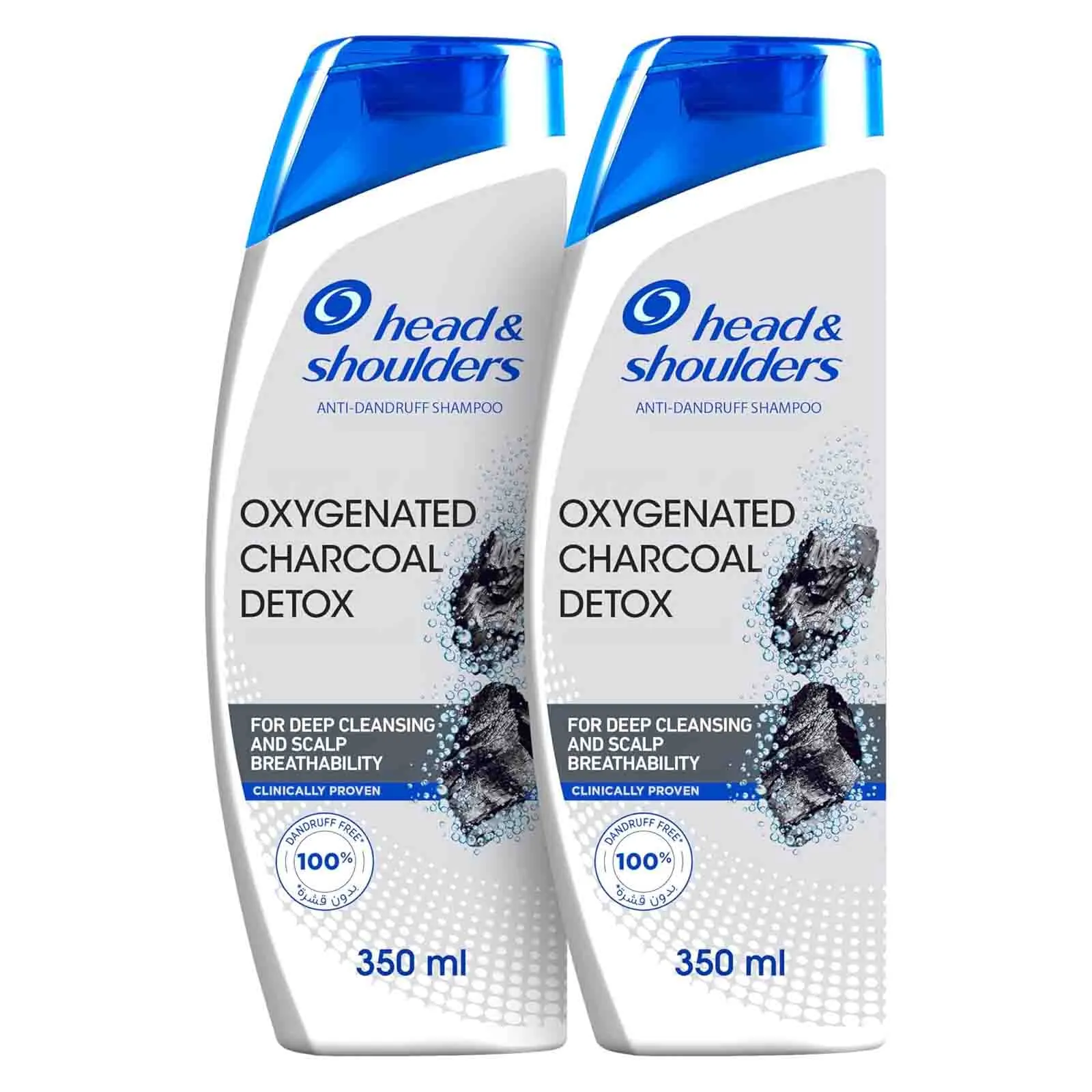  Head & Shoulders Charcoal Detox Anti-Dandruff Shampoo, Clinically Proven Formula with Active Ingredient Piroctone Olamine 2 x 350 ml
