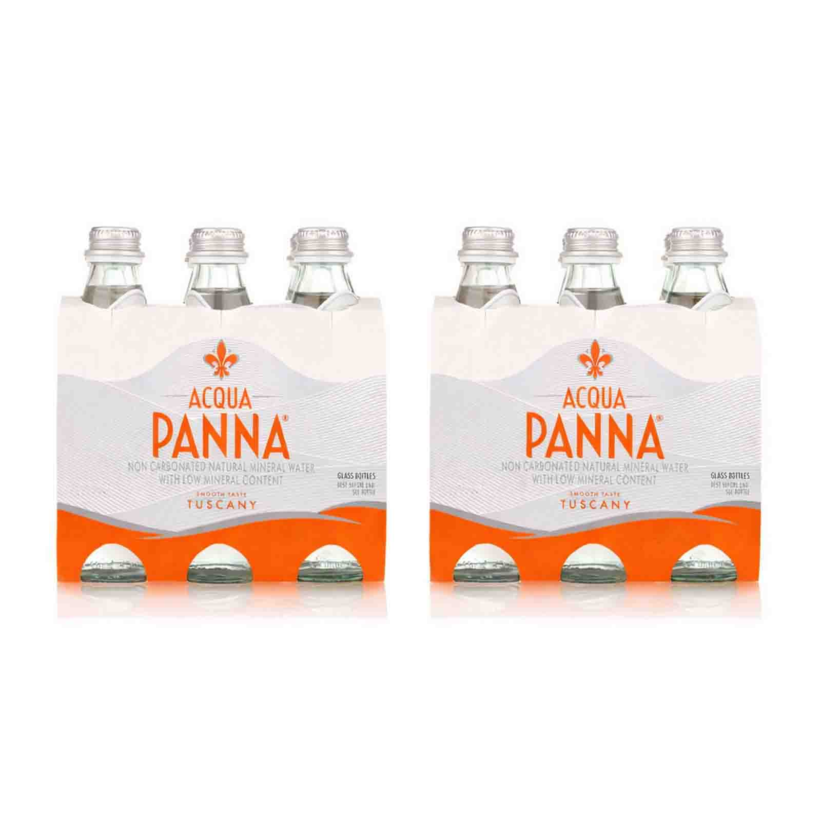 WATER MINERAL GLASS BOTTLE ACQUA PANNA ( 2 X 12 X 250 ML )