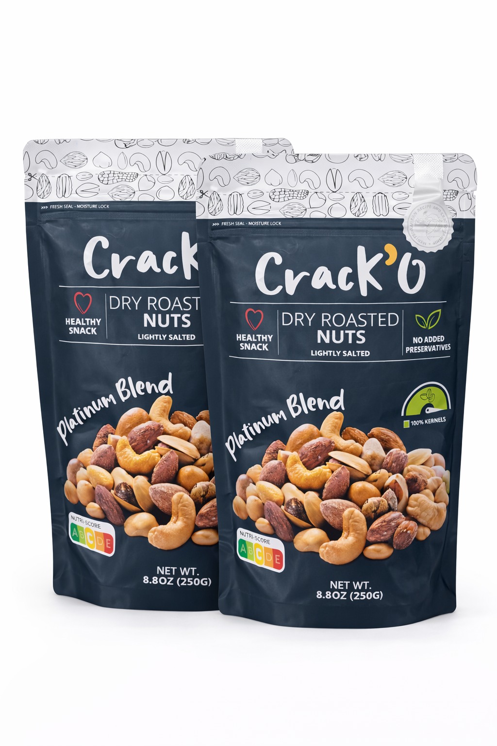 NUTS PLATINUM BLEND 100 % KERNAL CRACKO ( 2 X 250 GM )