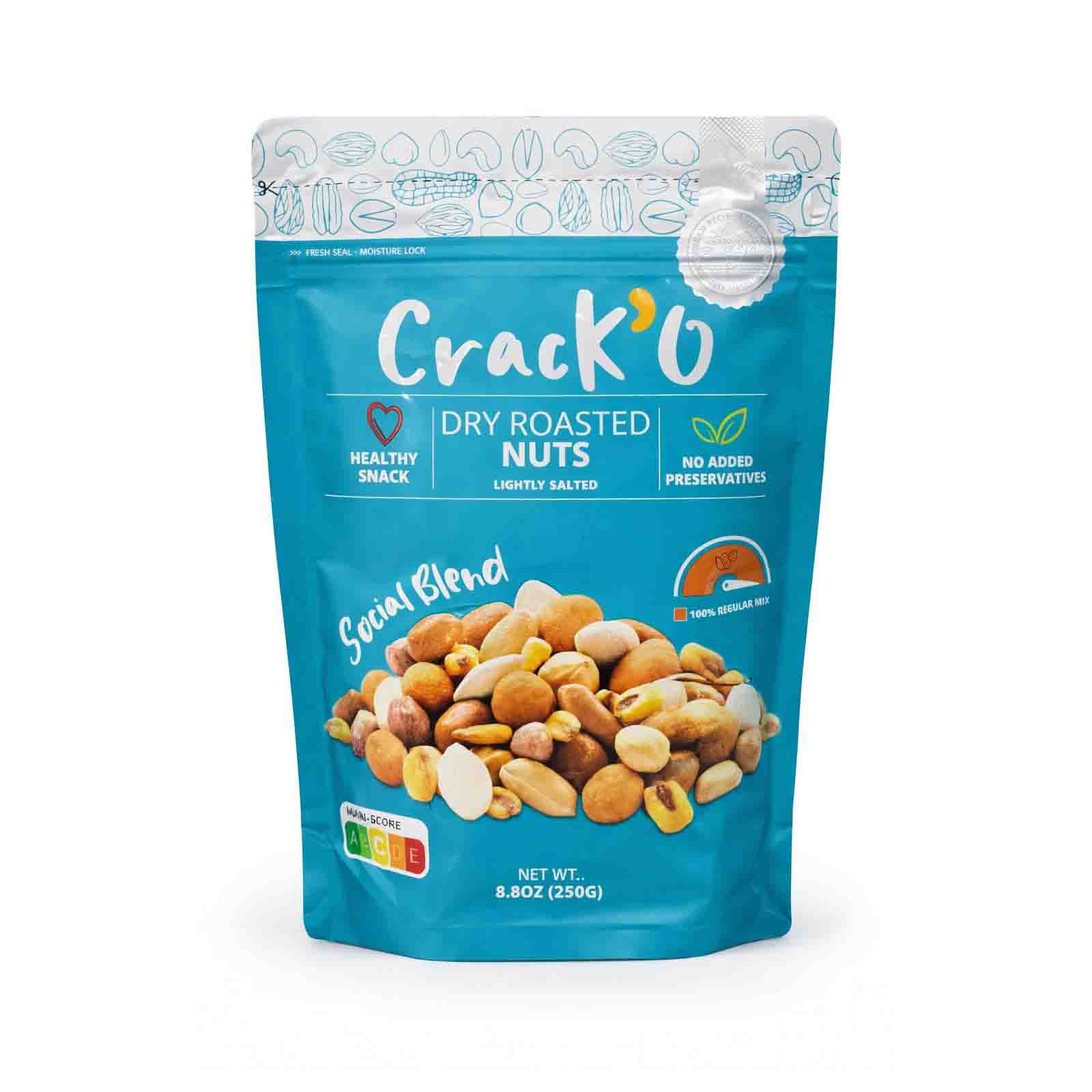 NUTS SOCIAL BLEND 100 % REGULAR MIX CRACKO ( 250 GM )