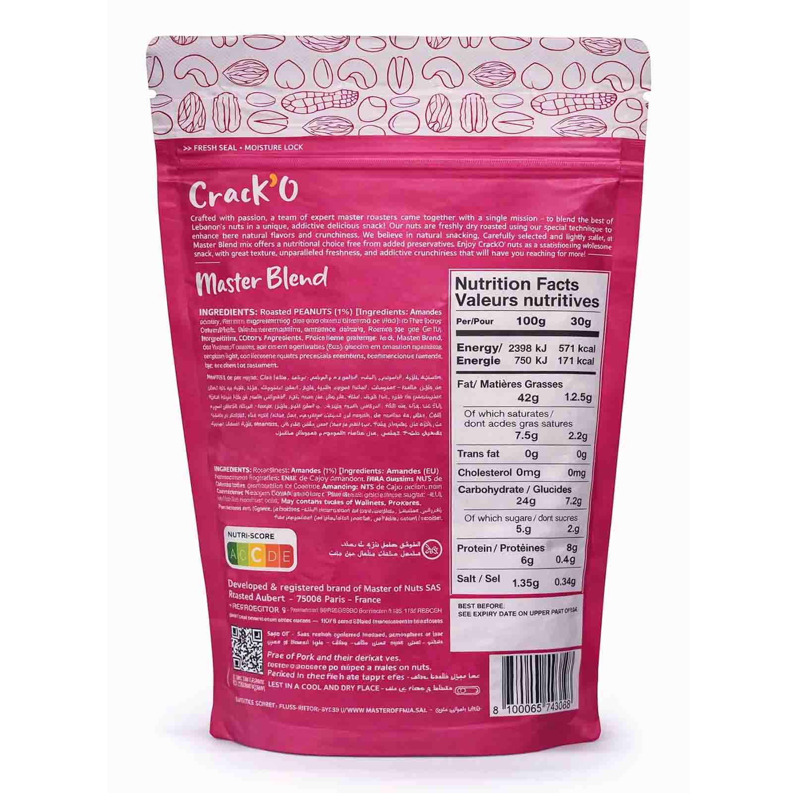  Crack O Master Blend Dry Roasted Nuts – Lightly Salted, Premium Mixed Nuts , 2 x 250 g