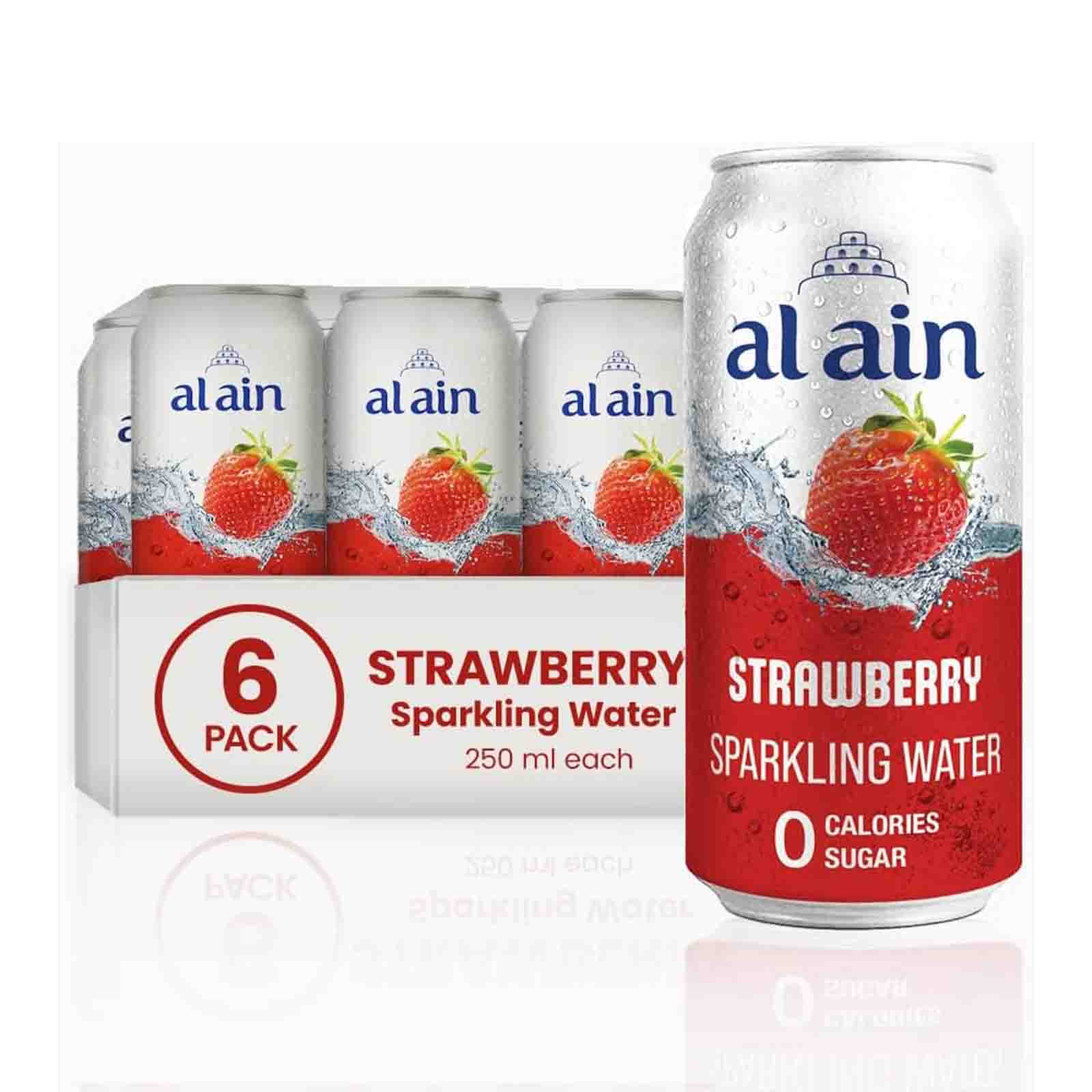 WATER SPARKLING STRAWBERRY ZERO CAN AL AIN ( 6 X 250 ML )