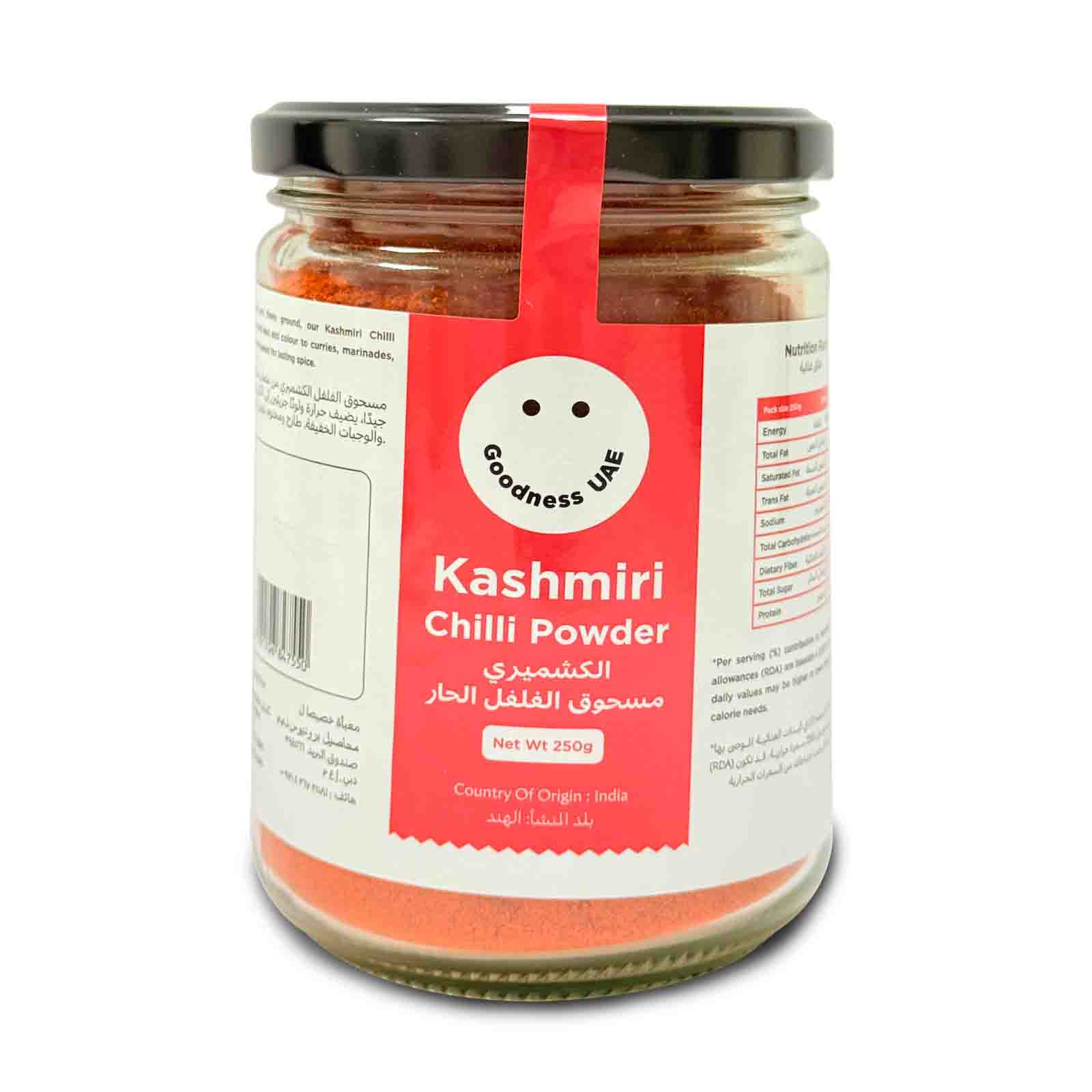  Goodness Premium Kashmiri Chilli Powder - India 250 g Glass Jar