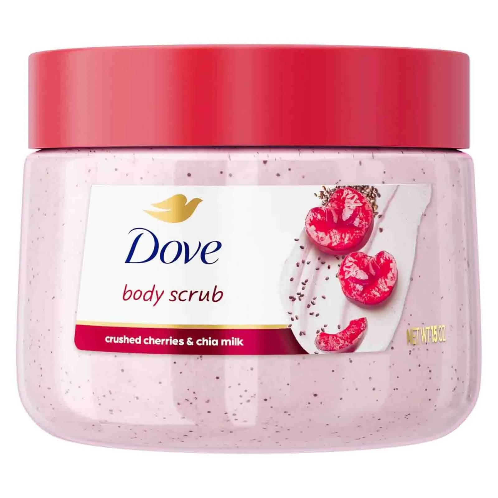 BODY SCRUB CRUSHED CHERRIES & CHIA MILK DOVE ( 425 GM )