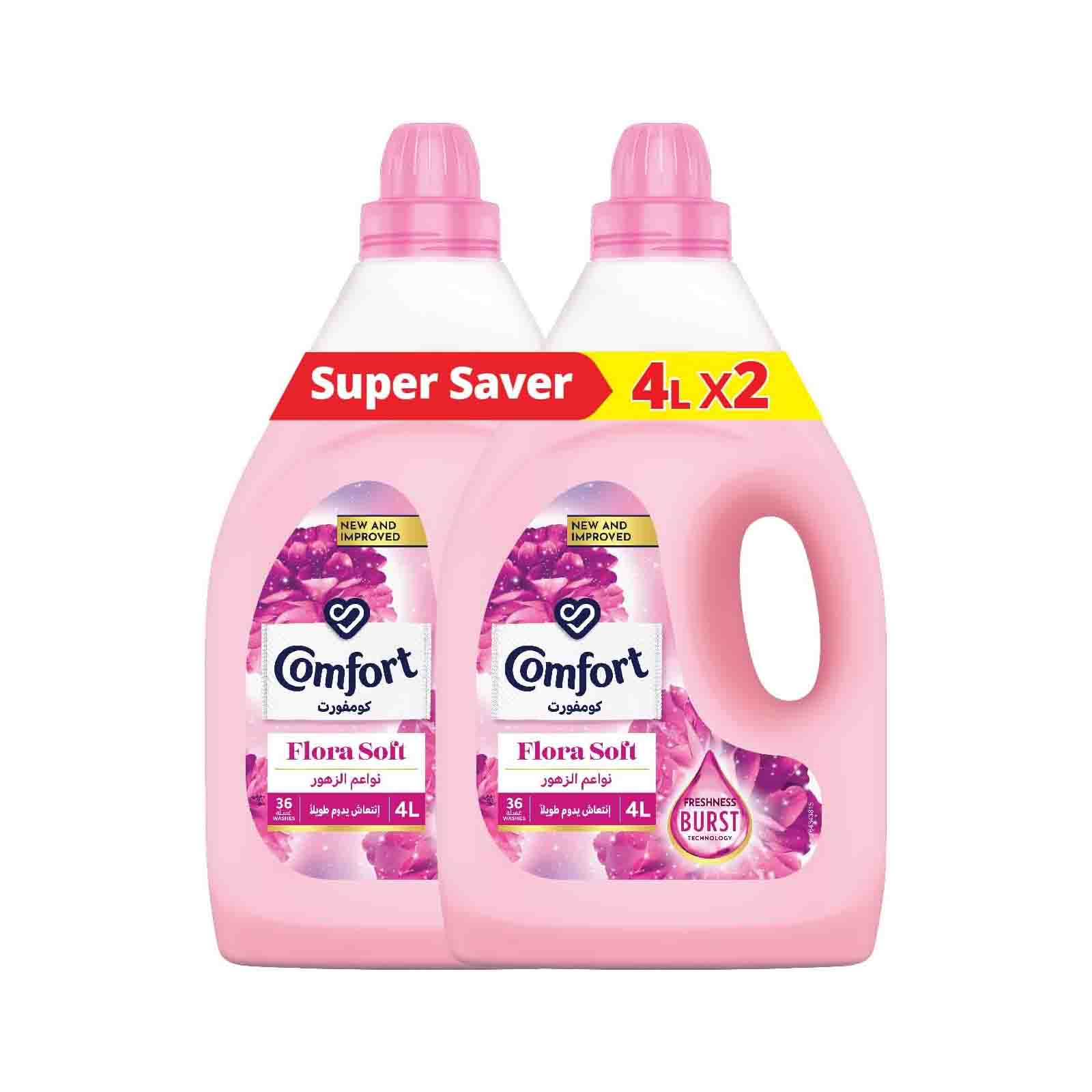 FABRIC SOFTENER FLORA SOFT COMFORT ( 2 X 4 LTR )