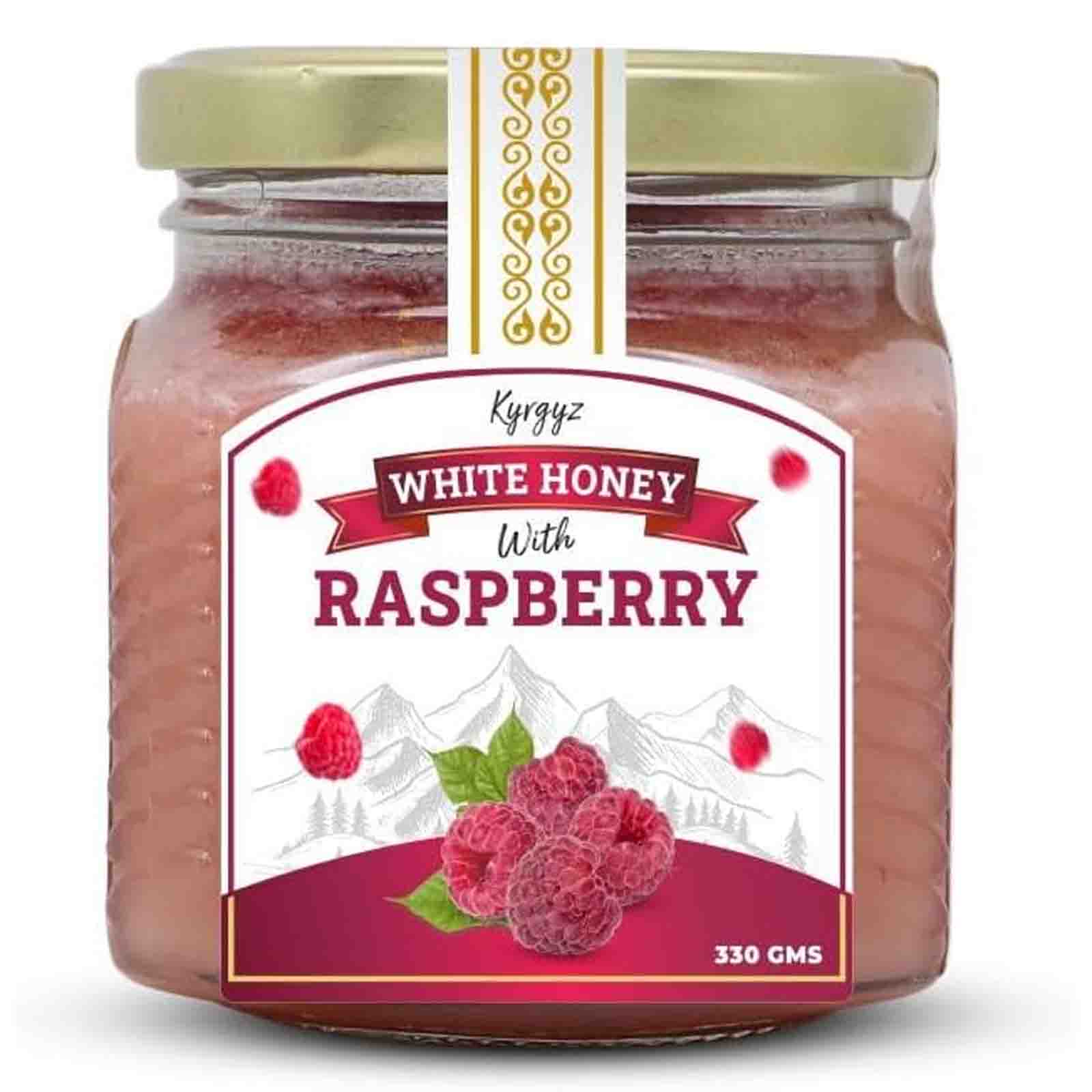 HONEY WHITE WITH RASPBERRY MANAS HONEY ( 330 GM )